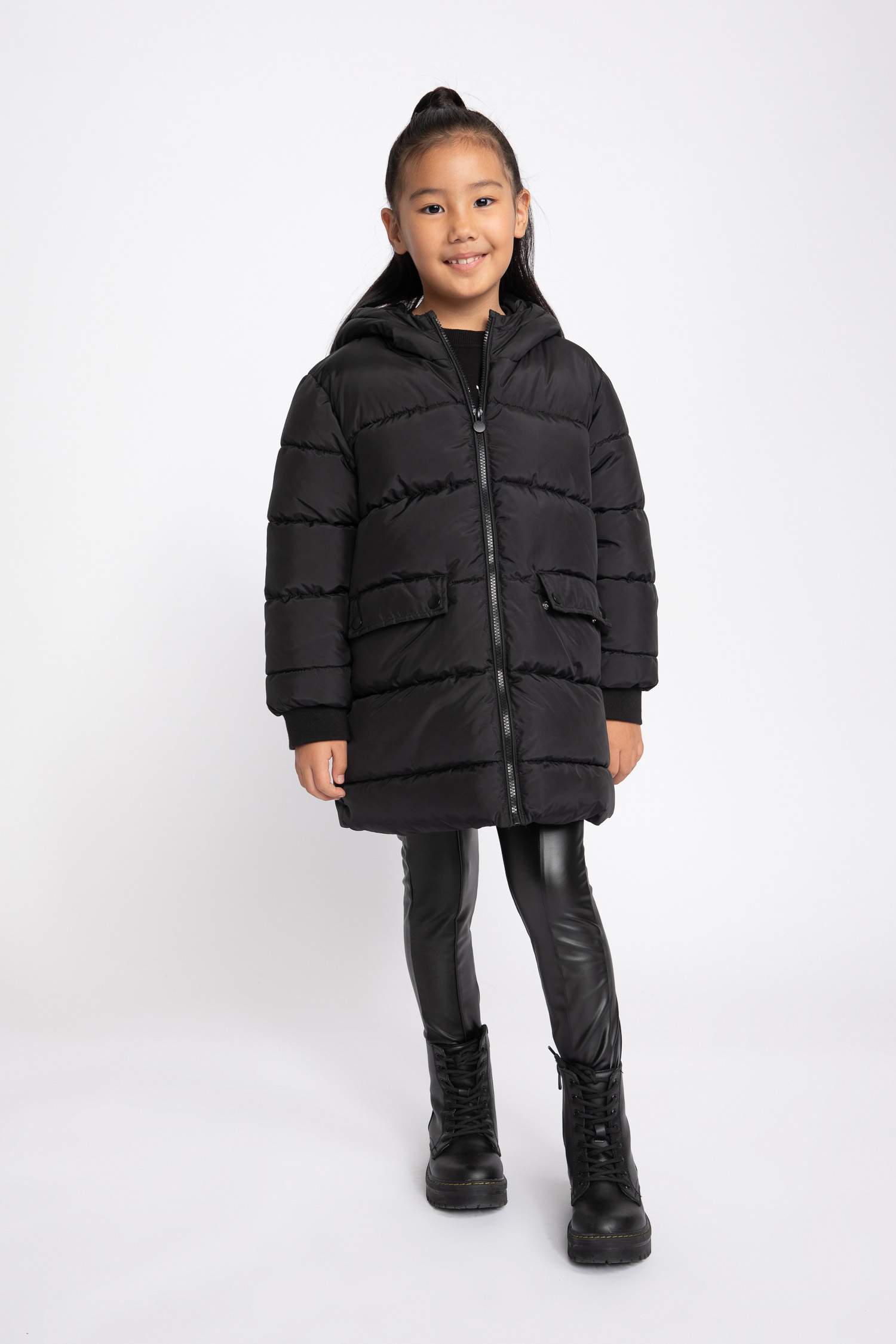 Куртка водоотталкивающая с капюшоном для девочек, Школьная коллекция