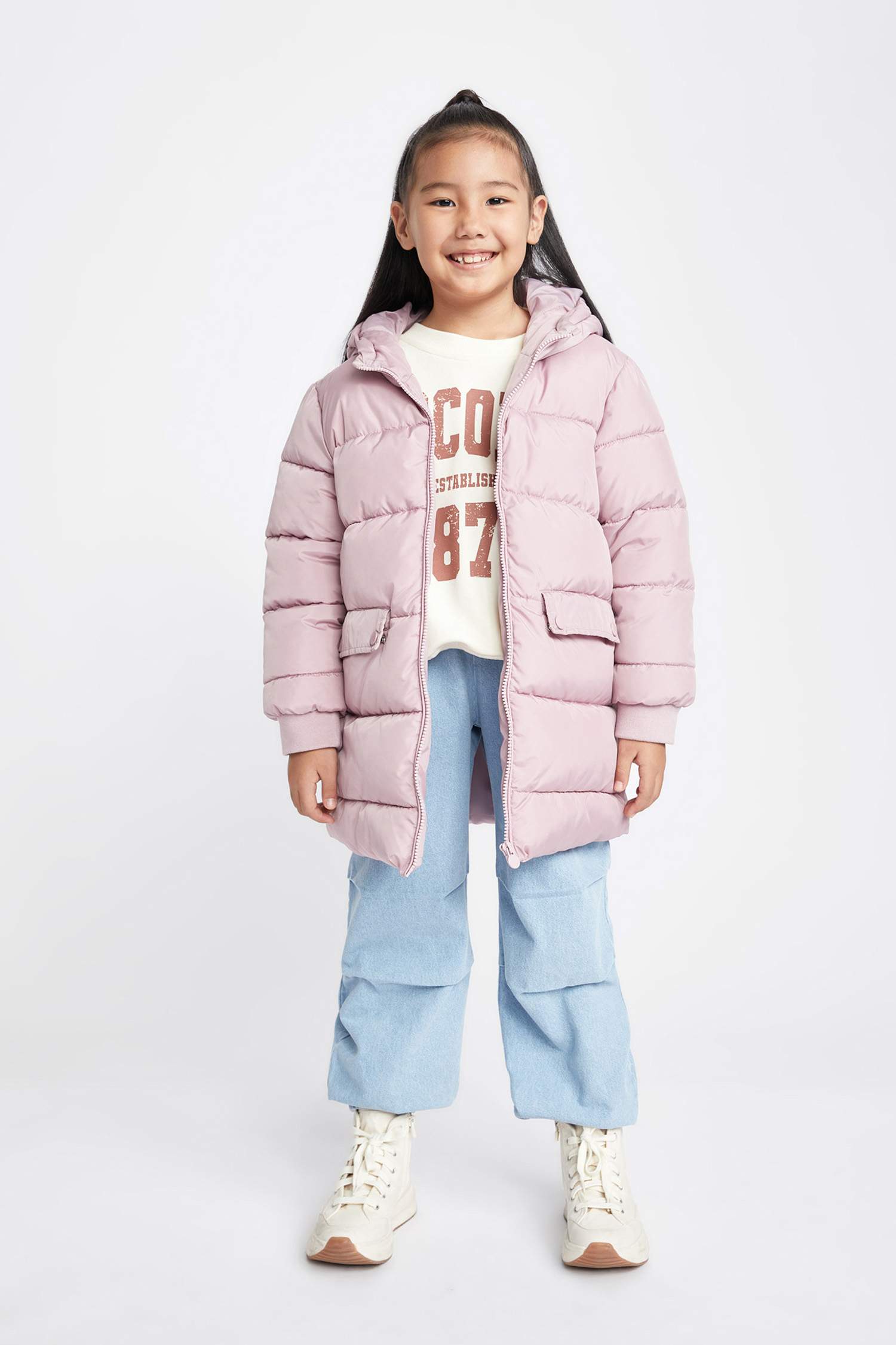 Қыздарға бас киімді Пальто