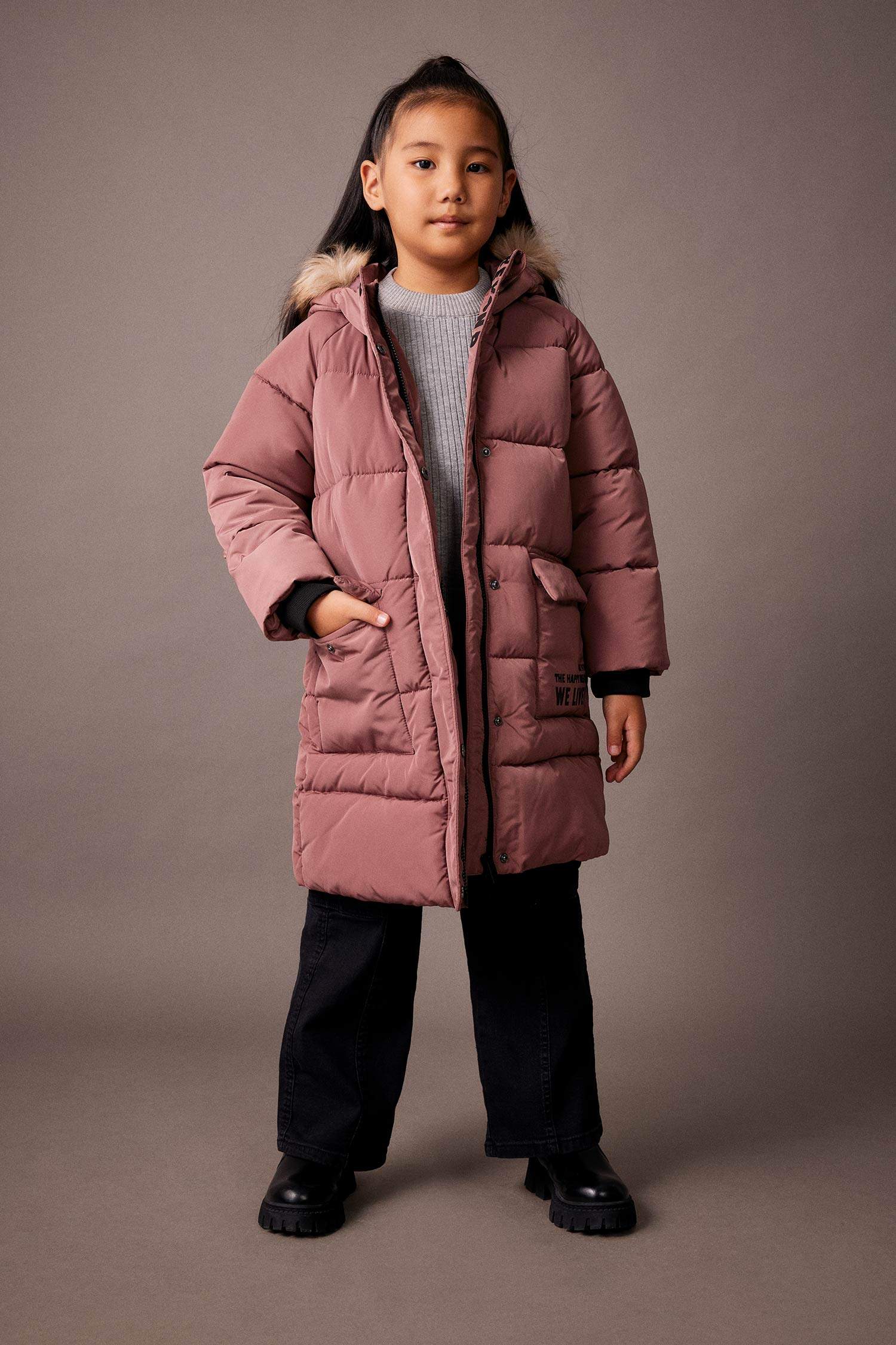 Manteau à capuche Coupe Régulière pour Fille