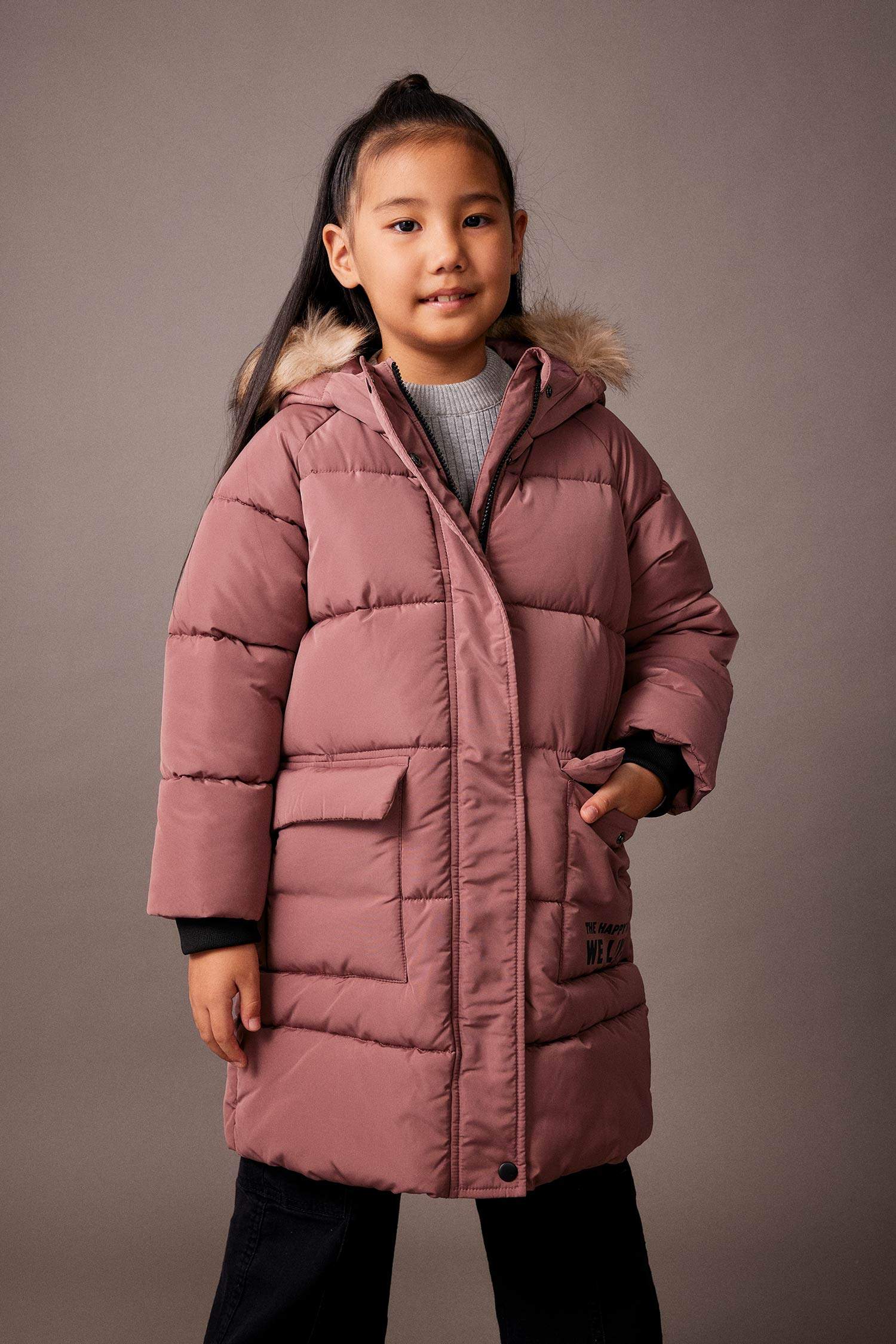 Manteau à capuche Coupe Régulière pour Fille