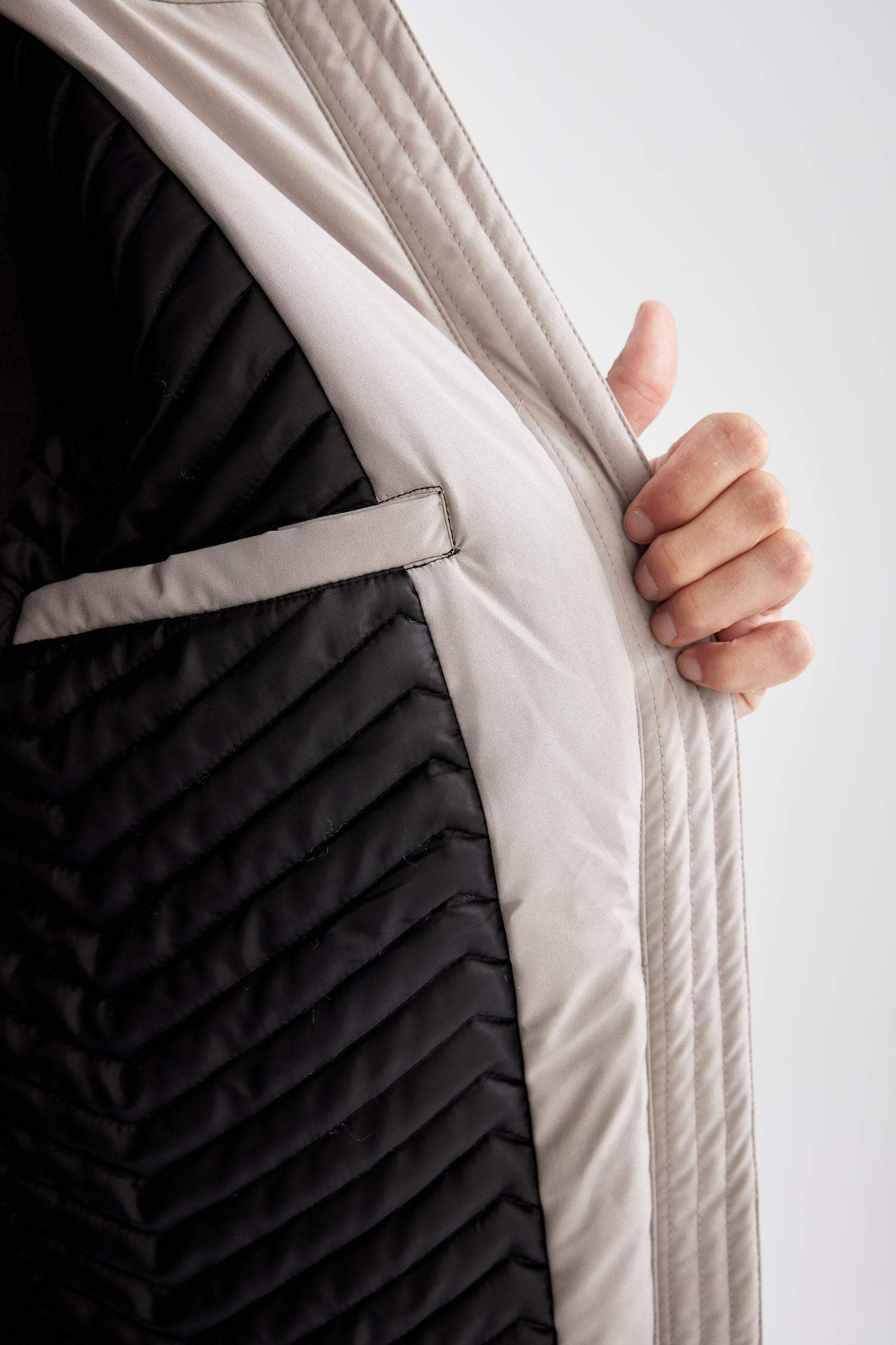 Su İtici Regular Fit Kapüşonlu Fermuarlı Cepli Mont