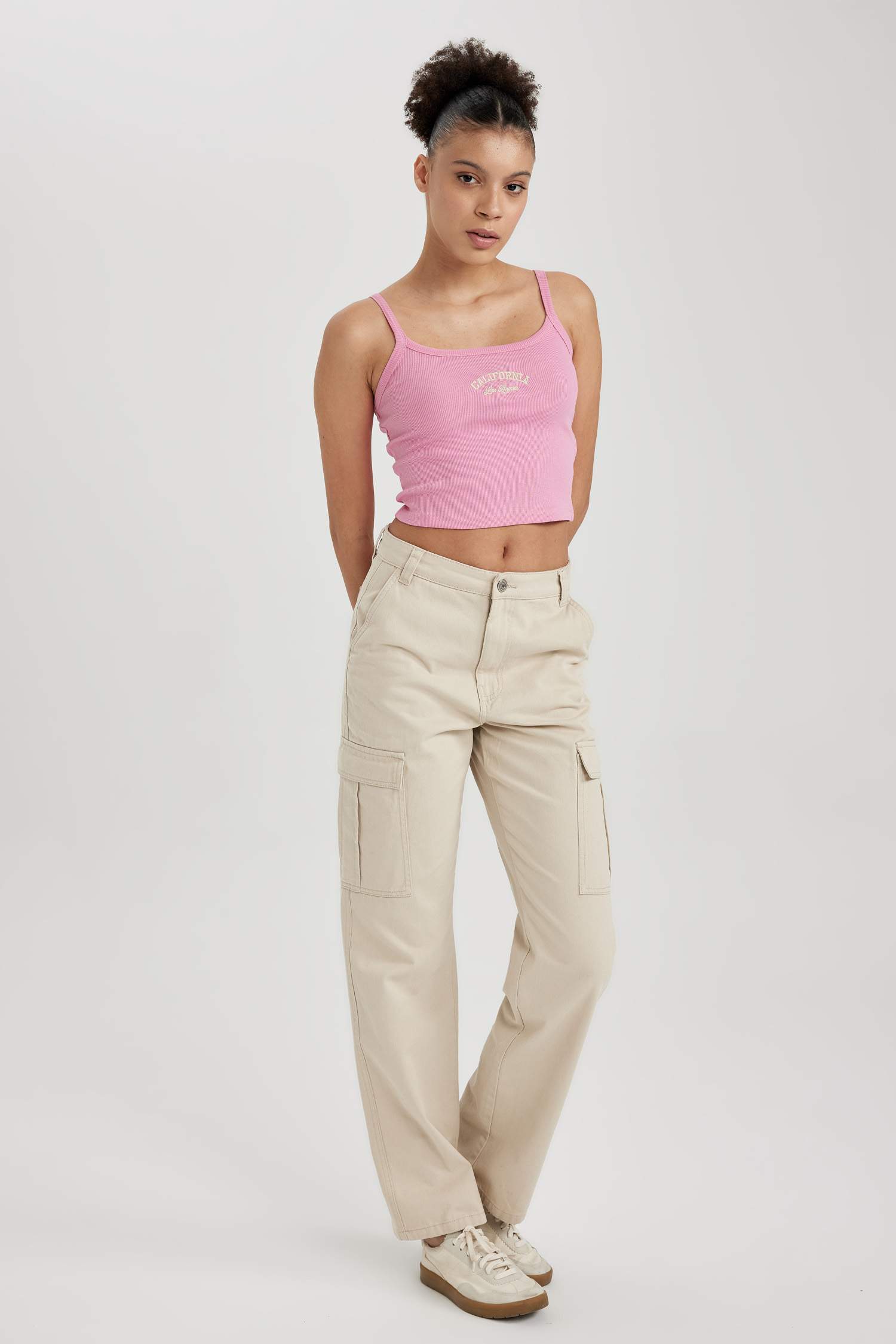 Брюки карго прямого кроя из габардина для женщин Coool