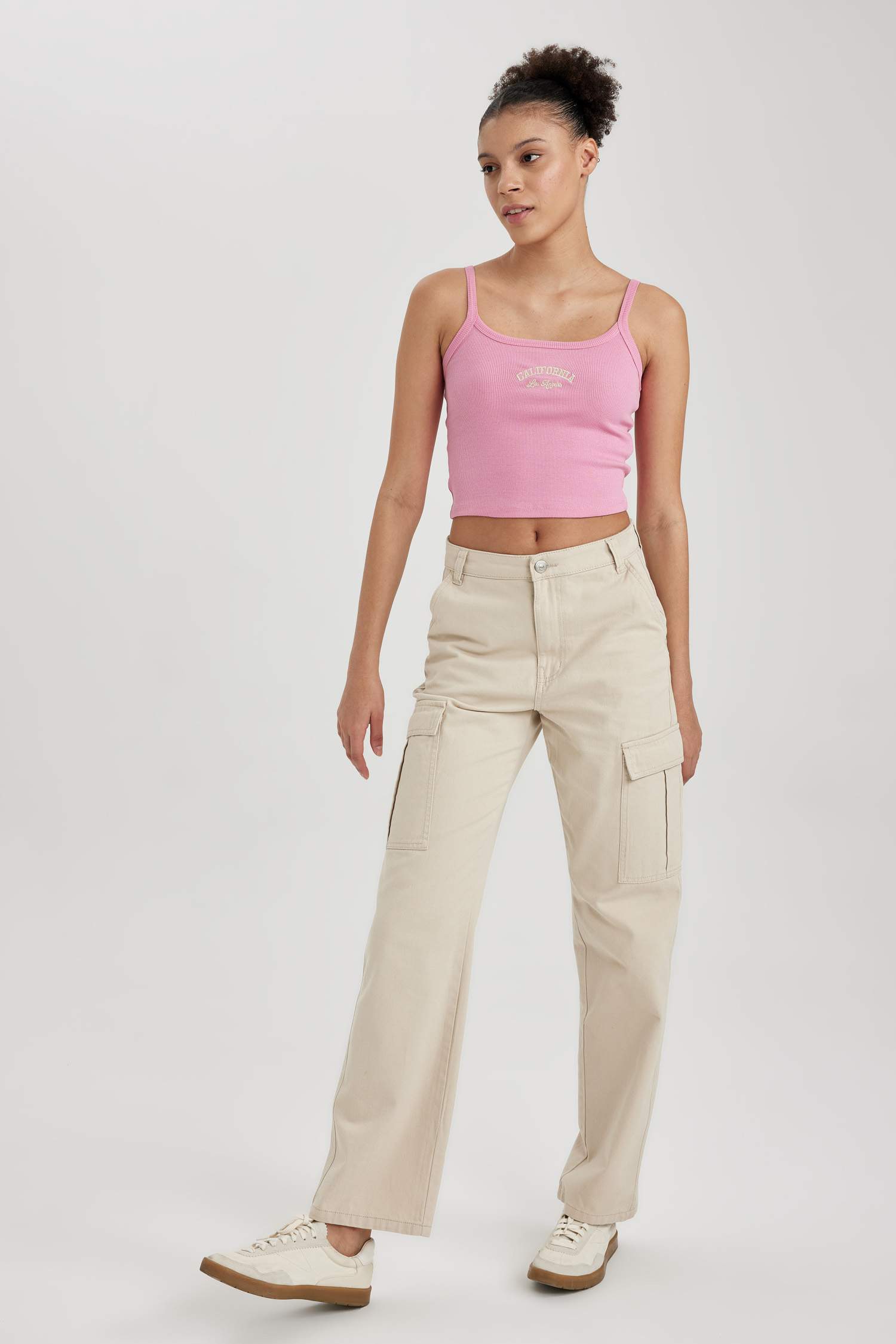 Брюки карго прямого кроя из габардина для женщин Coool