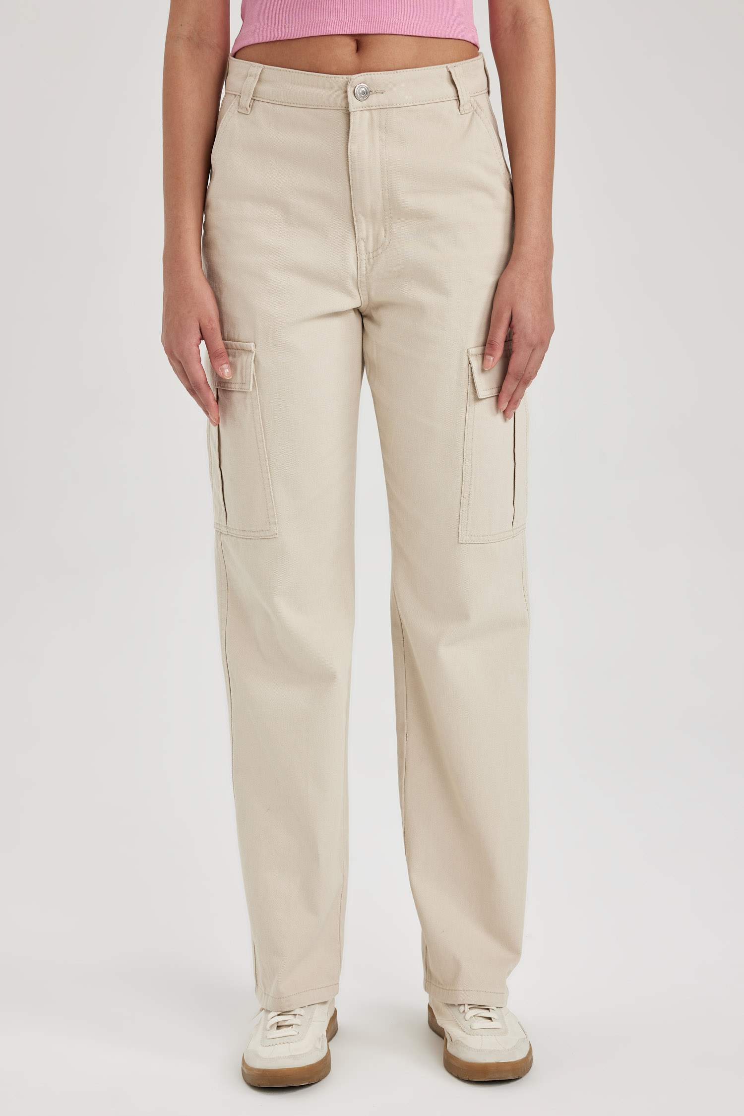 Брюки карго прямого кроя из габардина для женщин Coool