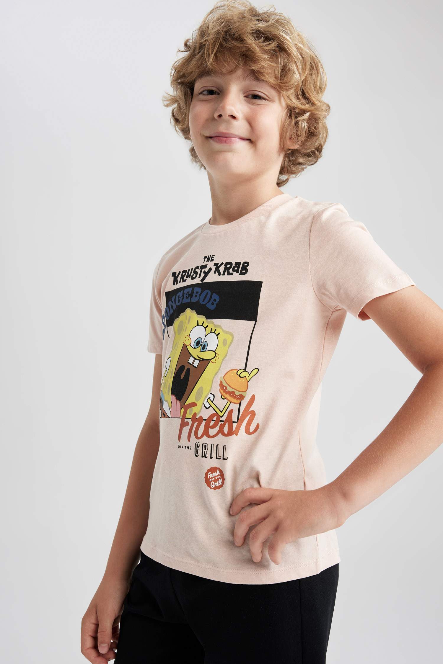 Pink Boys & Teens Boy Regular Fit SpongeBob Licensed 2-Piece Pajamas ...