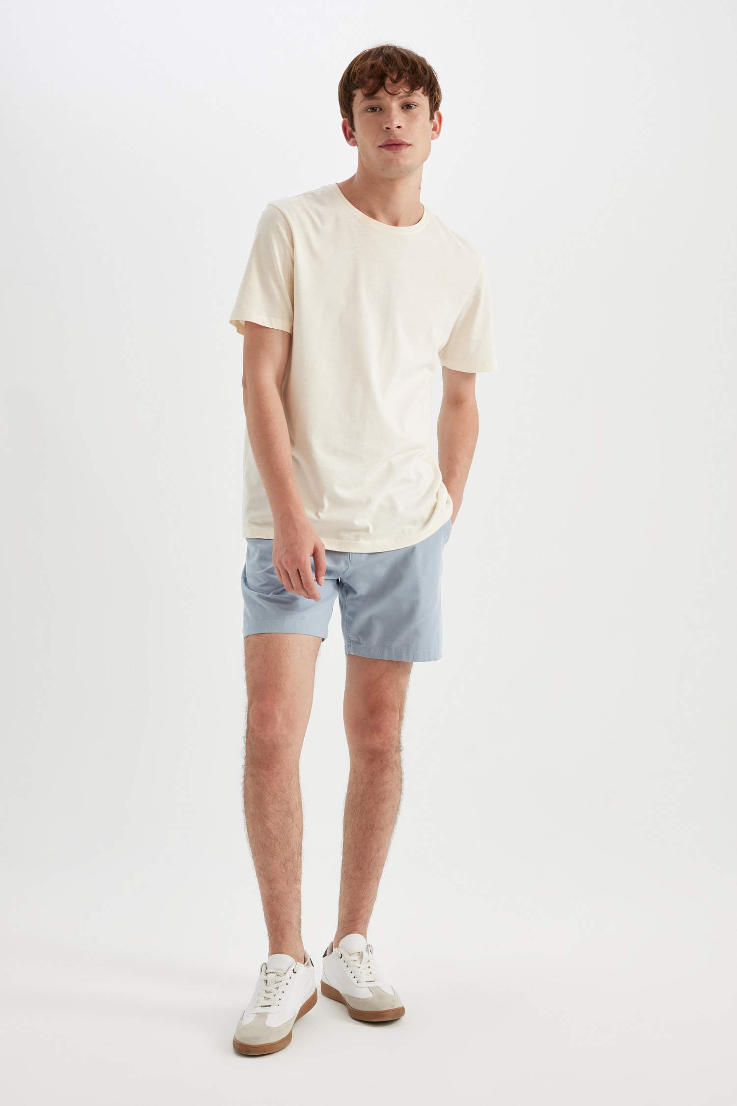Regular Fit Linen Bermuda Shorts