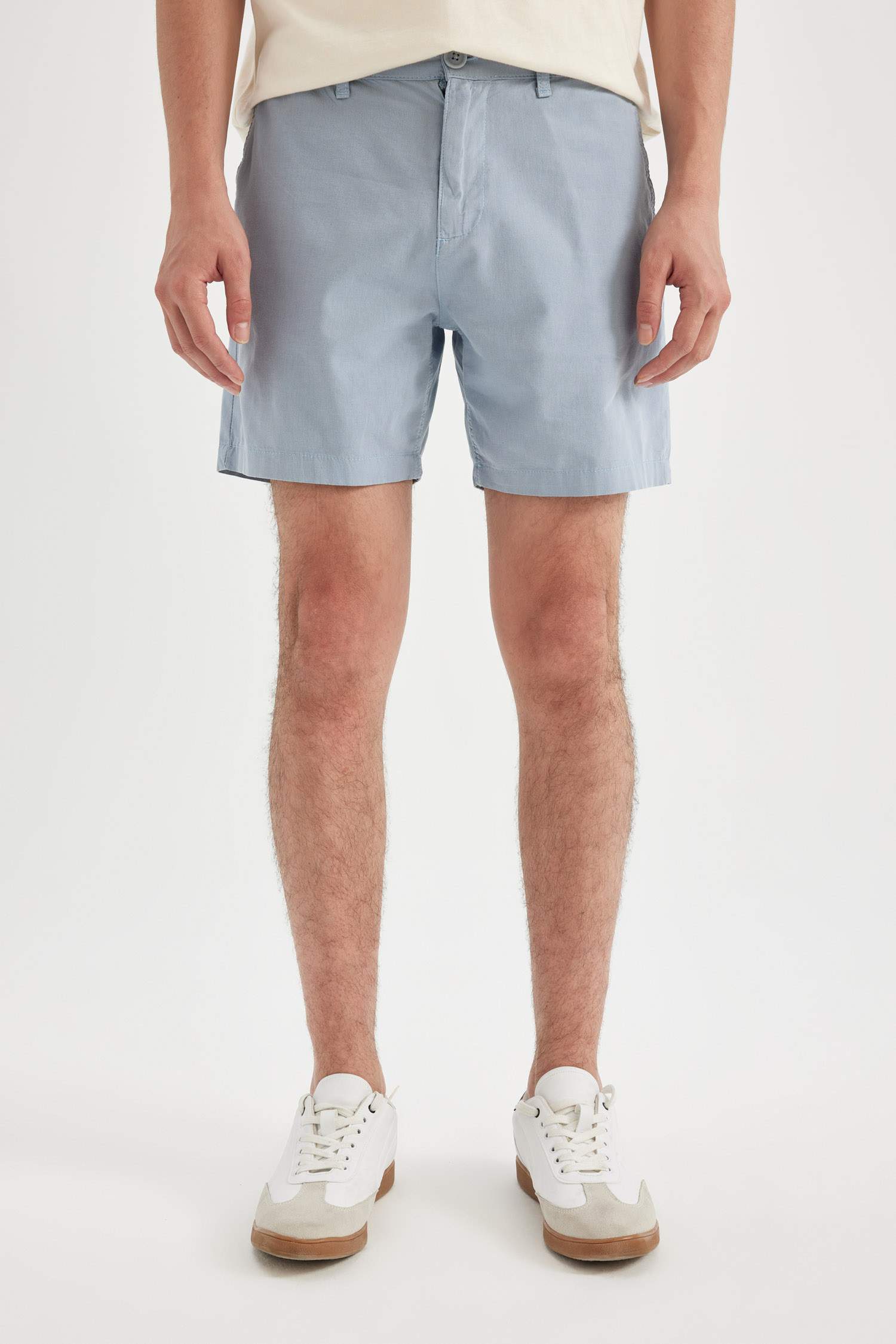 Regular Fit Linen Bermuda Shorts