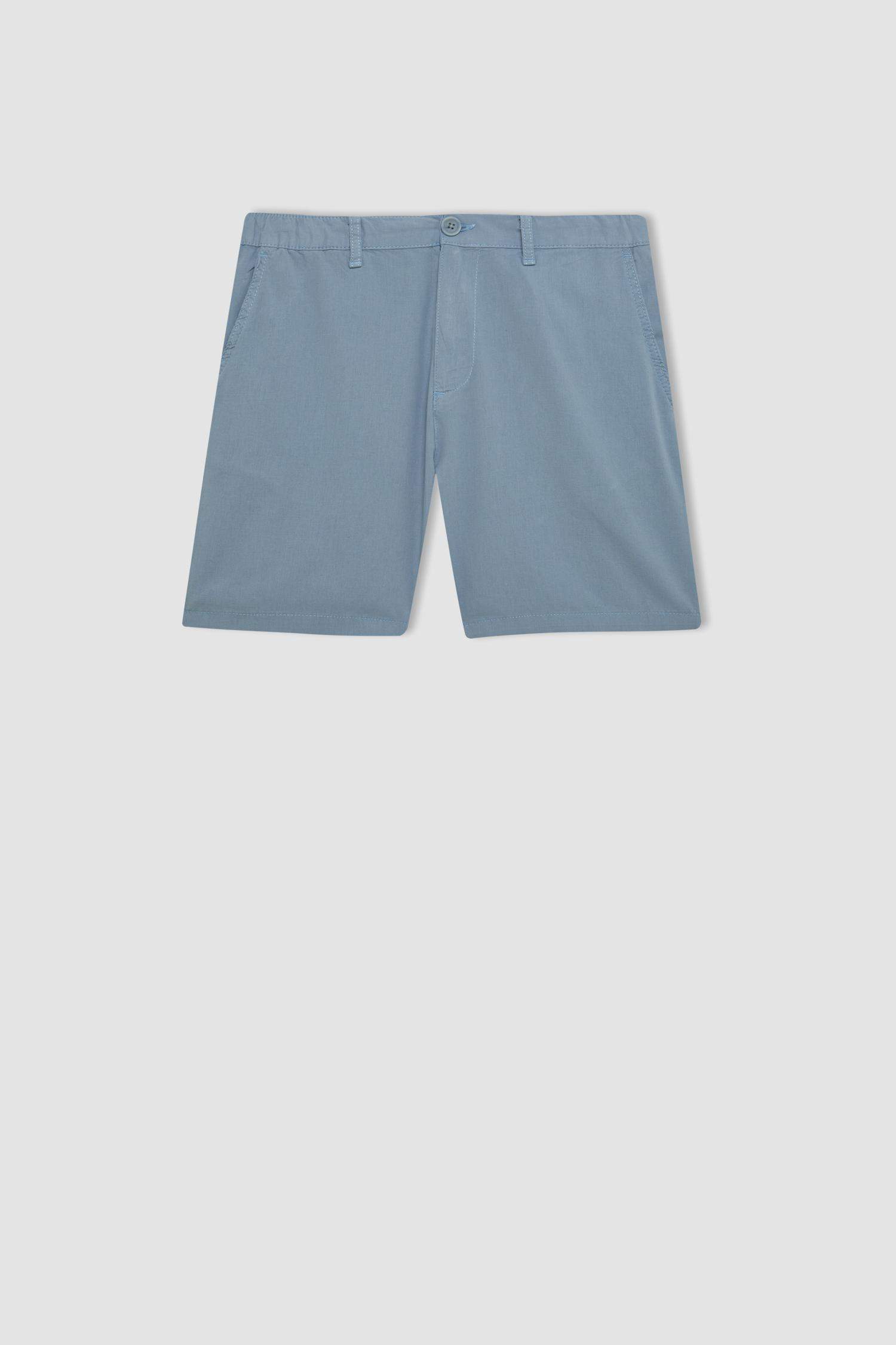Regular Fit Linen Bermuda Shorts