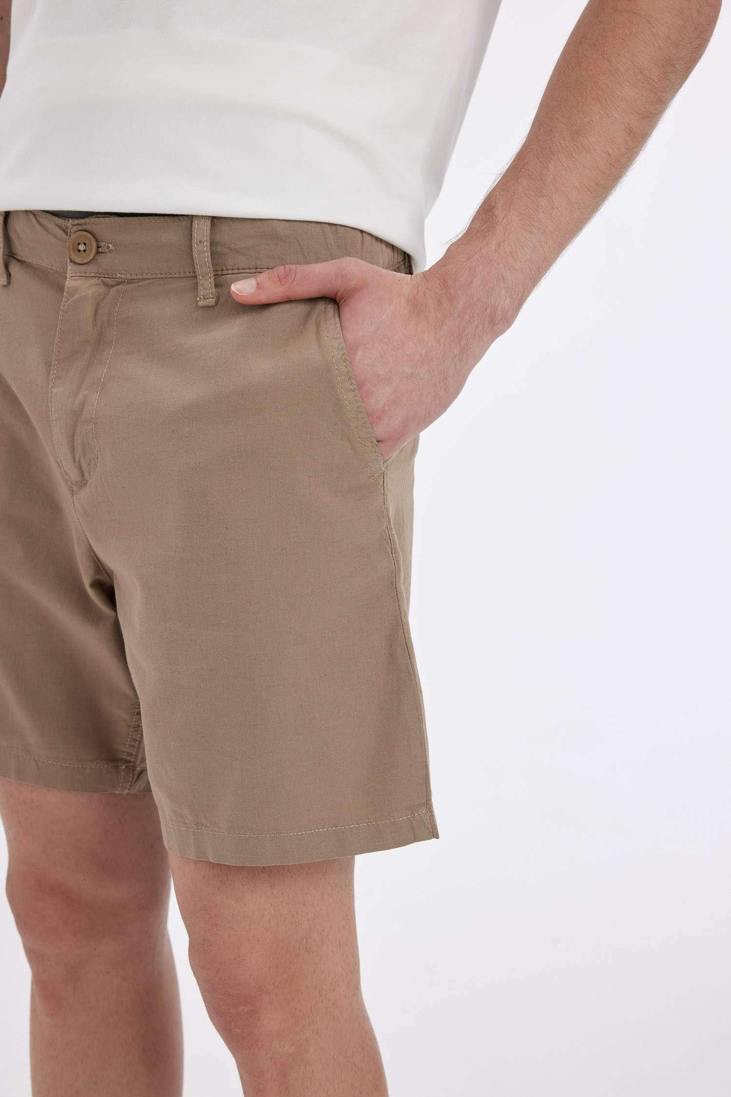 Regular Fit Linen Bermuda Shorts