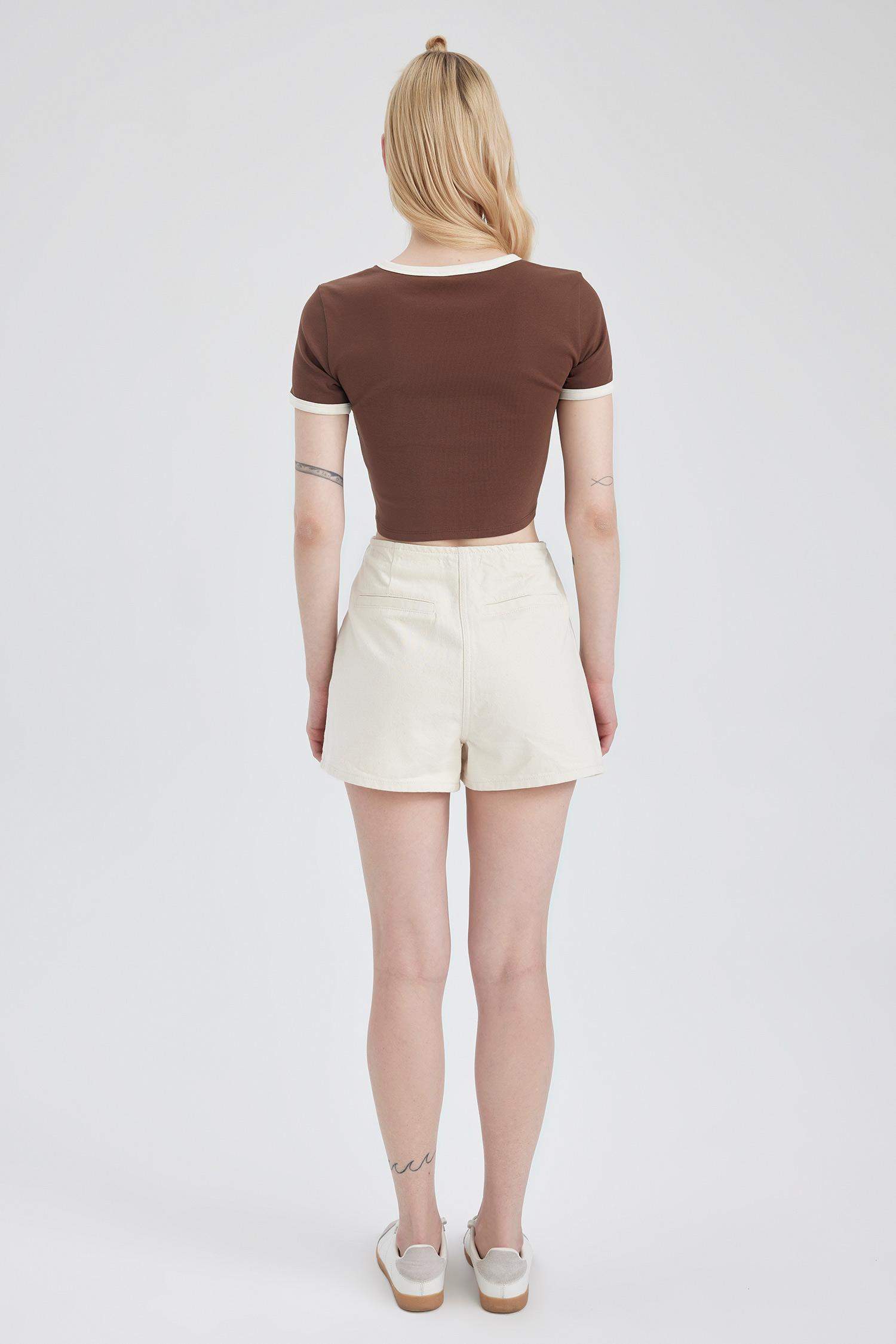 Normal Waist Jean Shorts