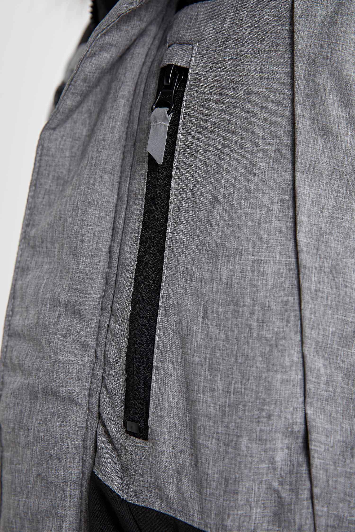 Erkek Çocuk Su İtici Kapüşonlu Çıkarılabilir Suni Kürk Polar Astarlı Şişme Kaban