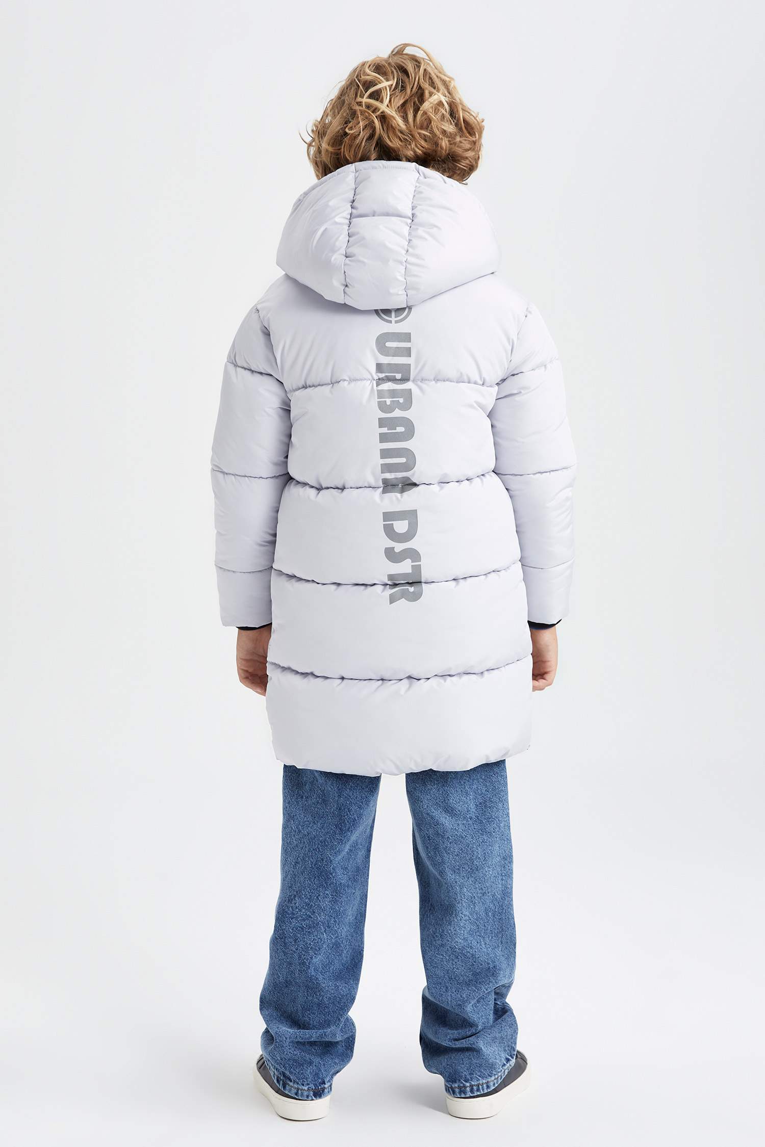 Boy Waterproof Printed Hooded Fleece Lined Puffer Jacket