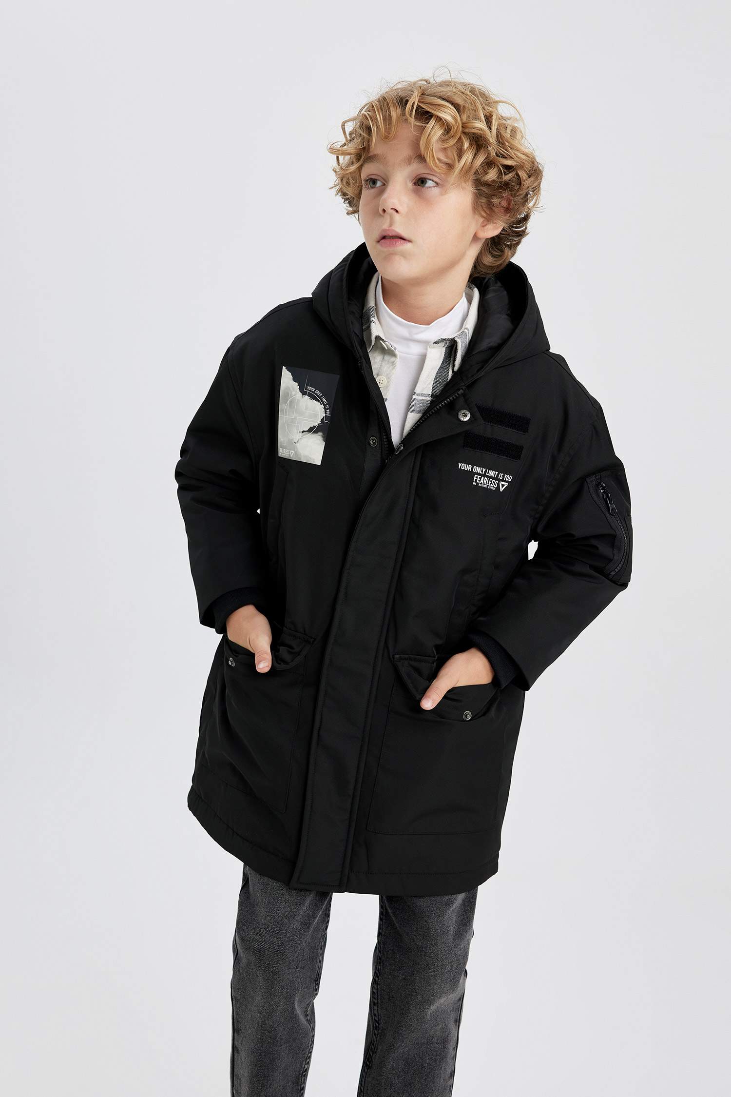 Boy Water Repellent Hooded Puffer Jacket