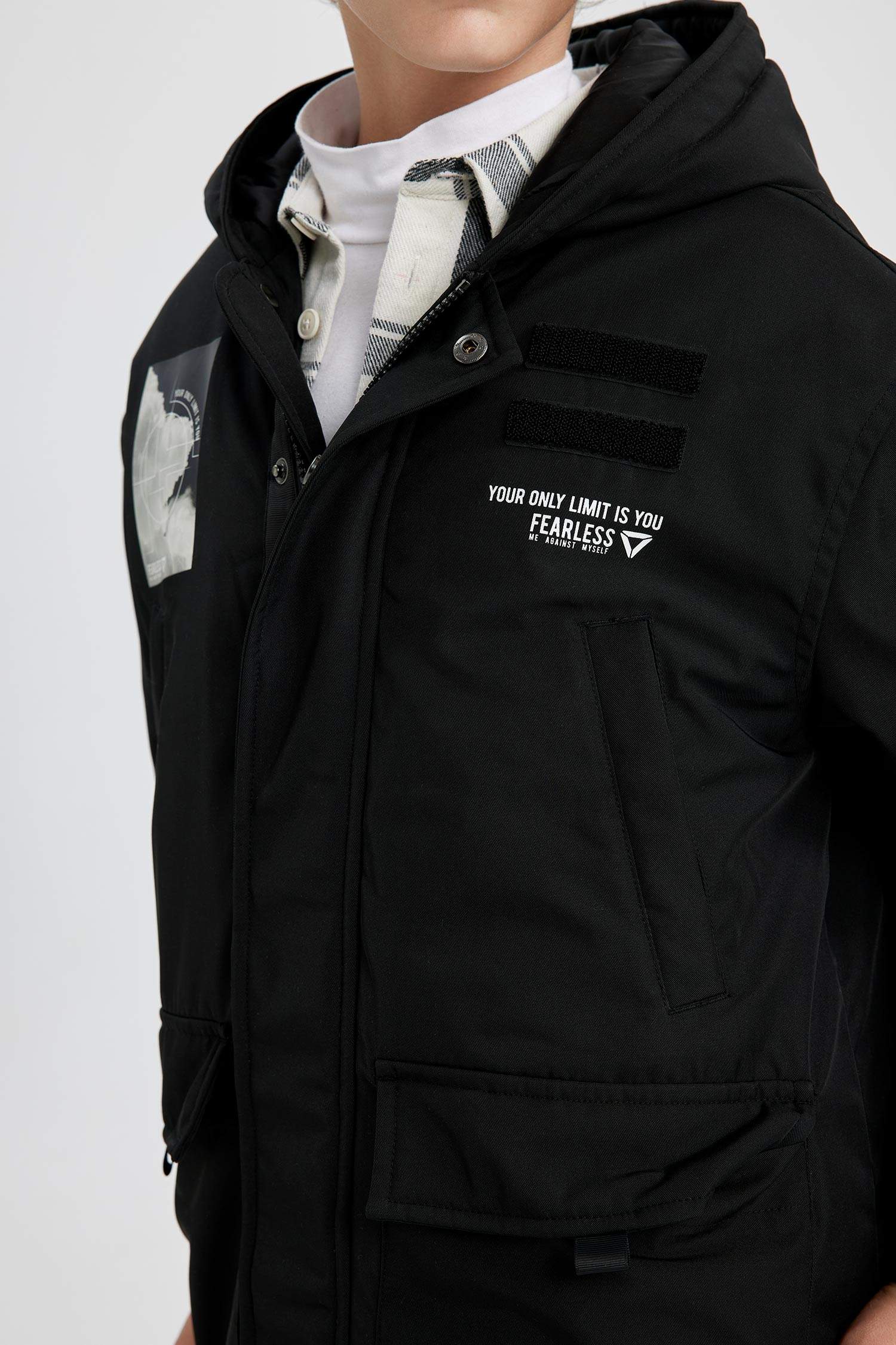 Boy Water Repellent Hooded Puffer Jacket