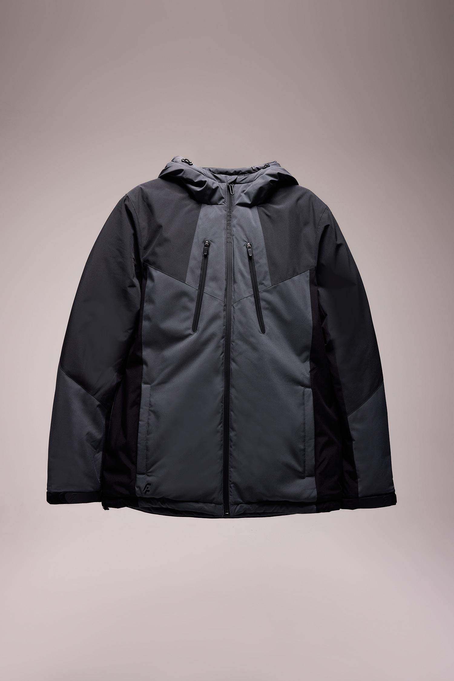 Termometreli Su İtici Rüzgar Geçirmez Slim Fit Dar Kesim Kapüşonlu Fermuarlı Mont