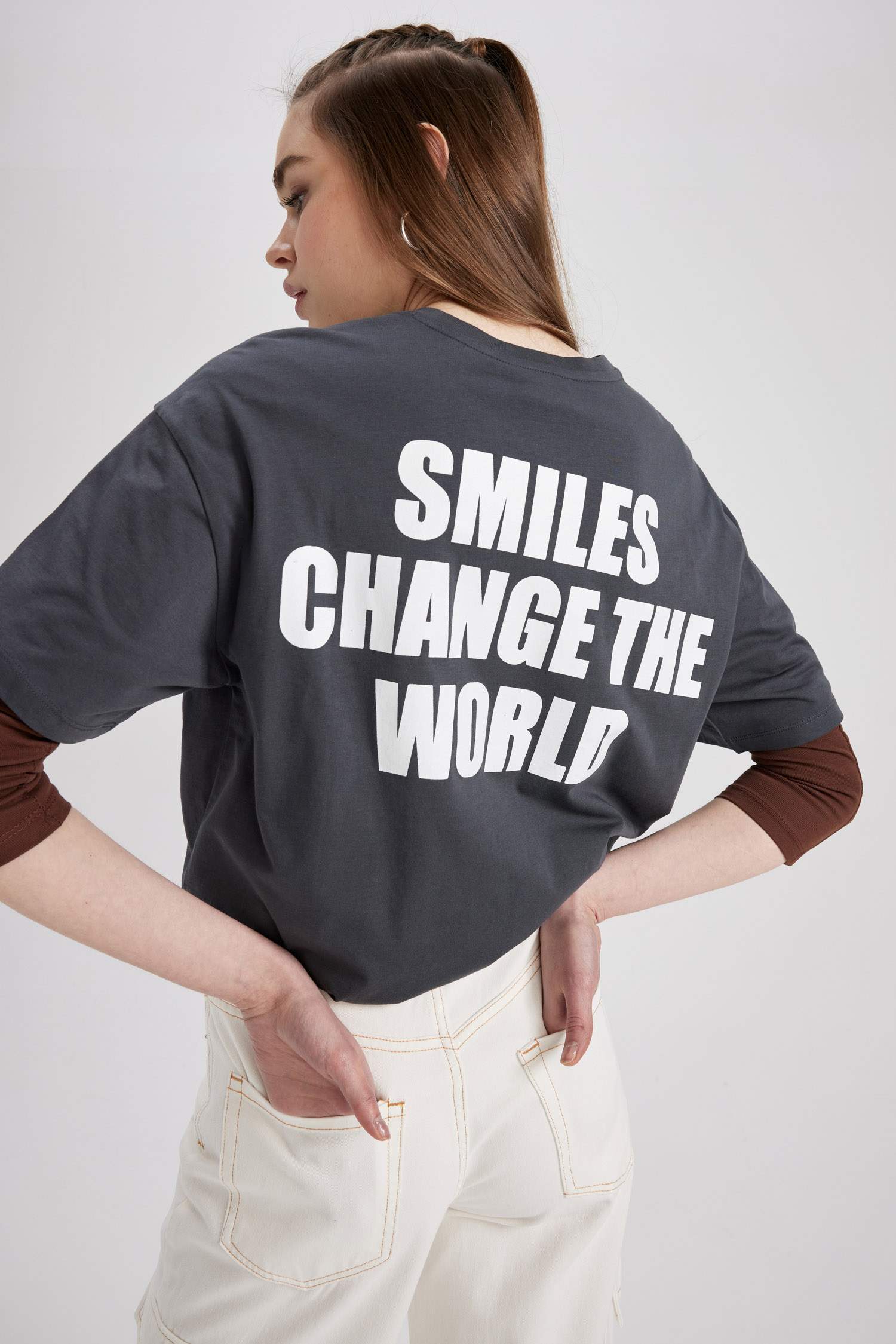 Coool SpongeBob Oversize Fit Bisiklet Yaka Kısa Kollu %100 Pamuk Tişört