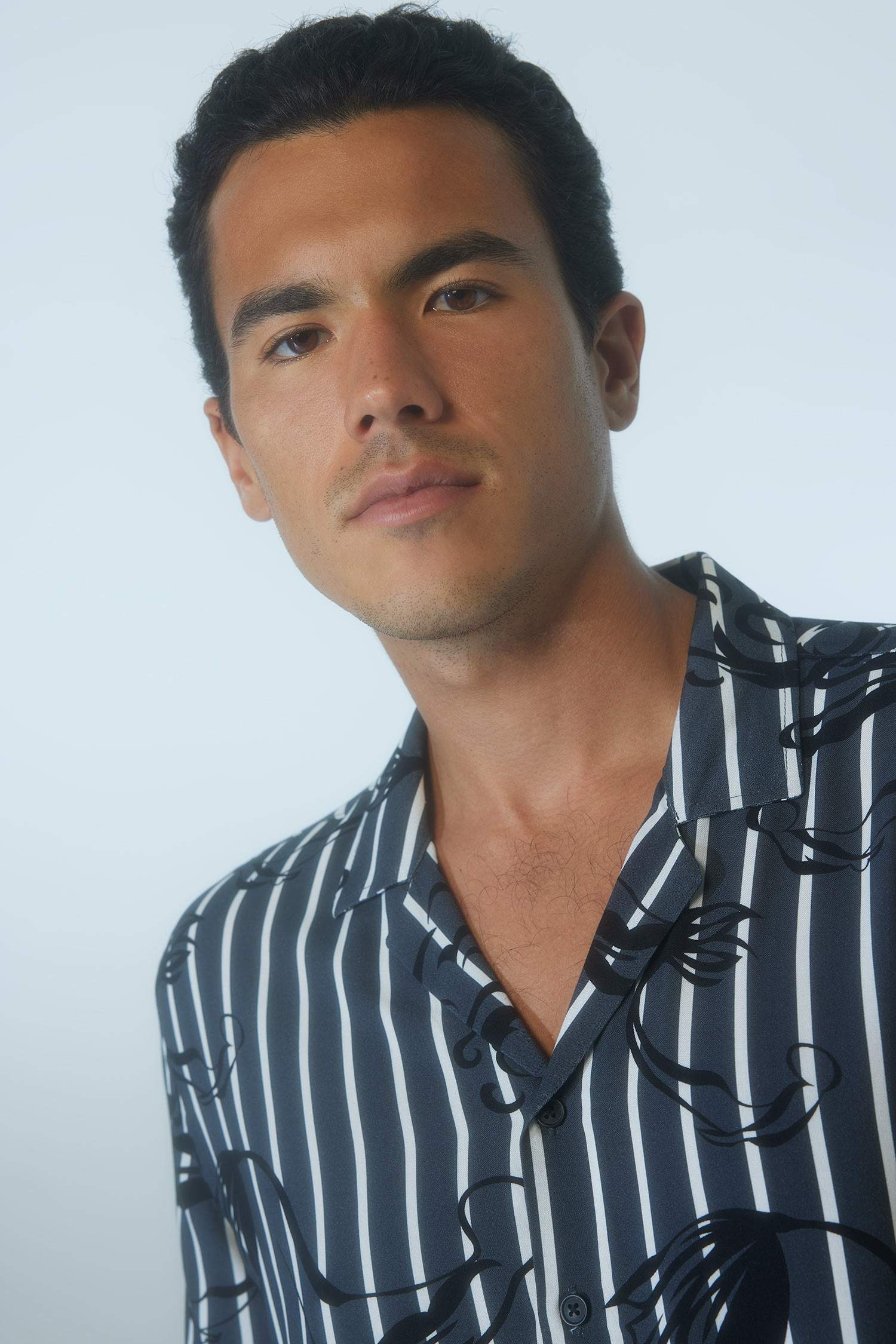 Regular Fit Printed Viscose Short Sleeve Shirt