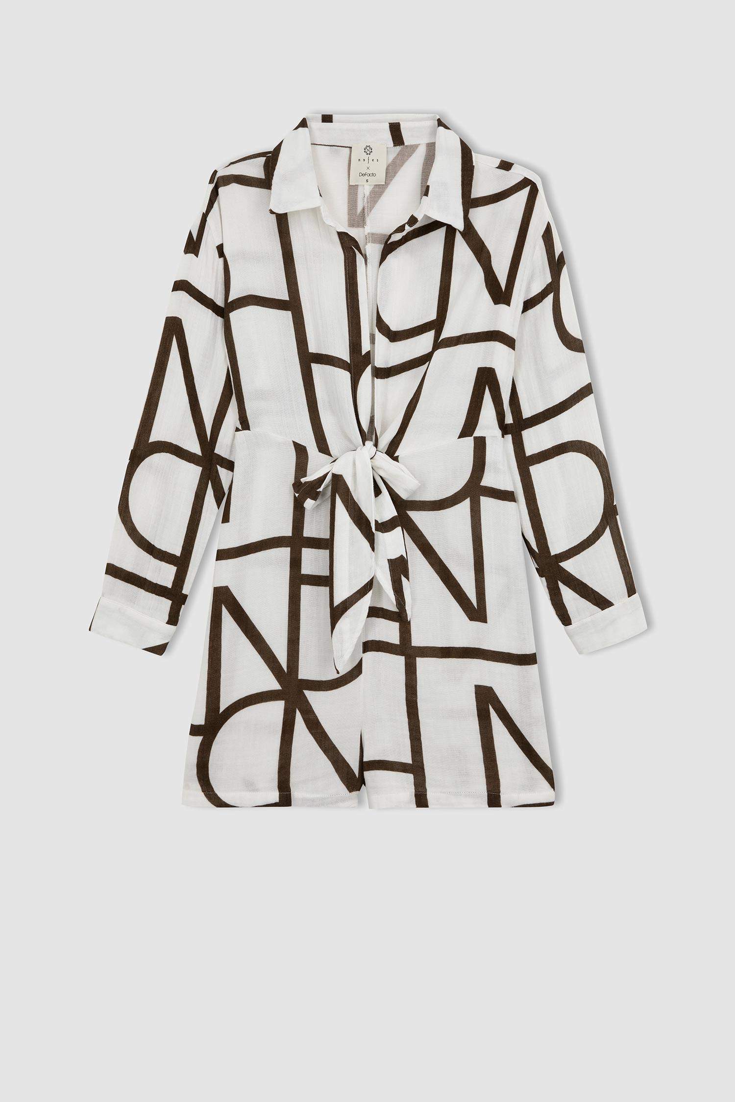 Fall in Love Regular Fit Printed Cotton Beach Dress