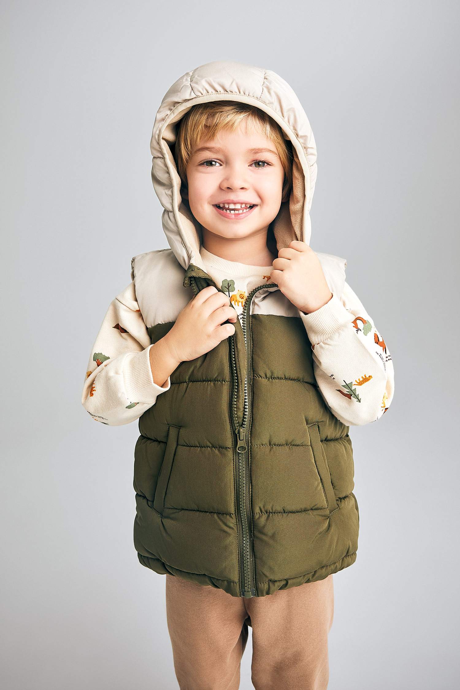 Сәби Ұл түсті блок поляр Жилет