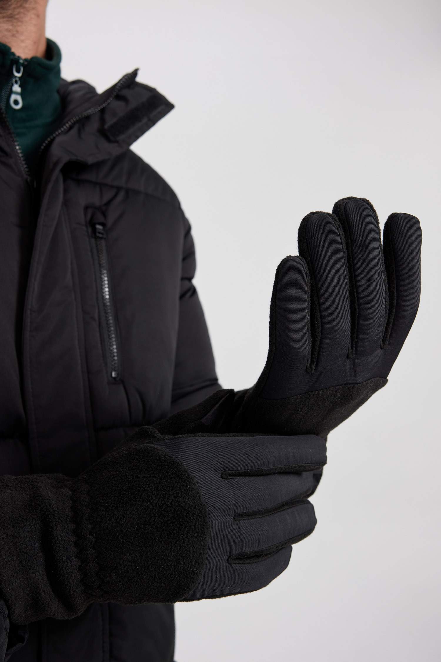 Su İtici Regular Fit Kapüşonlu Fermuarlı Cepli Uzun Şişme Mont Parka