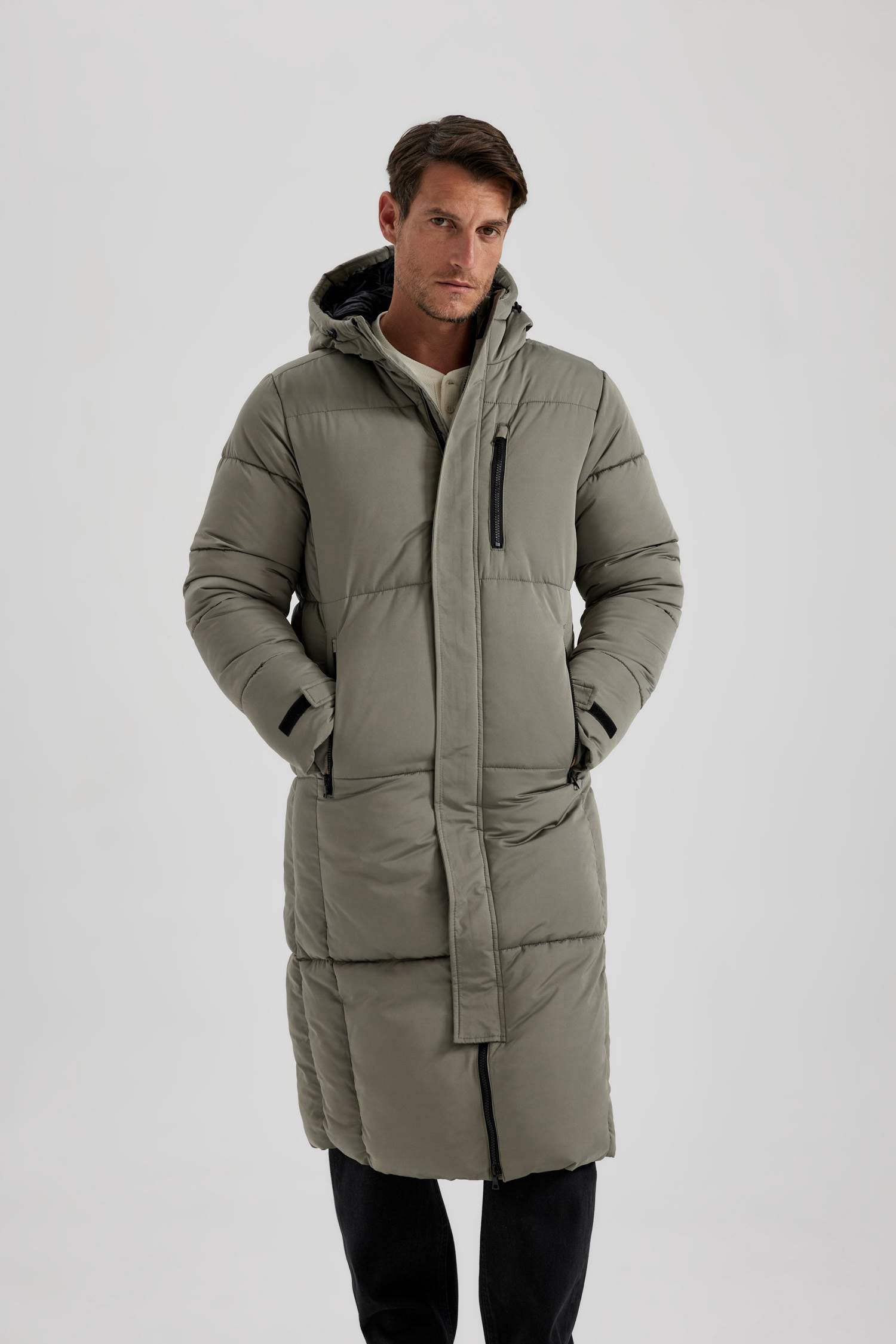 Longline puffer coat on sale men