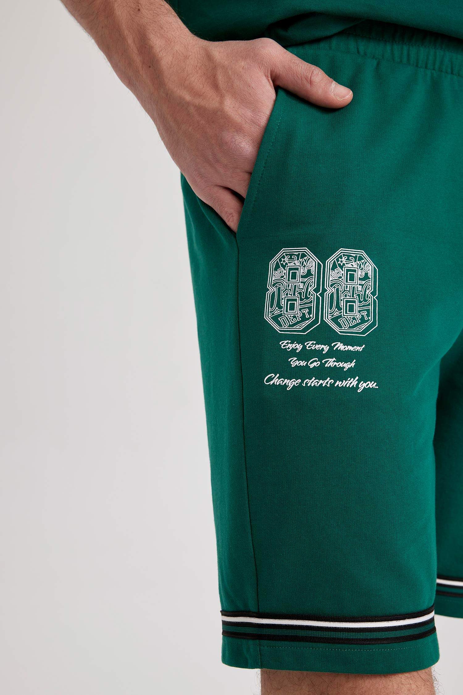 Regular Fit Sweatshirt Fabric Shorts