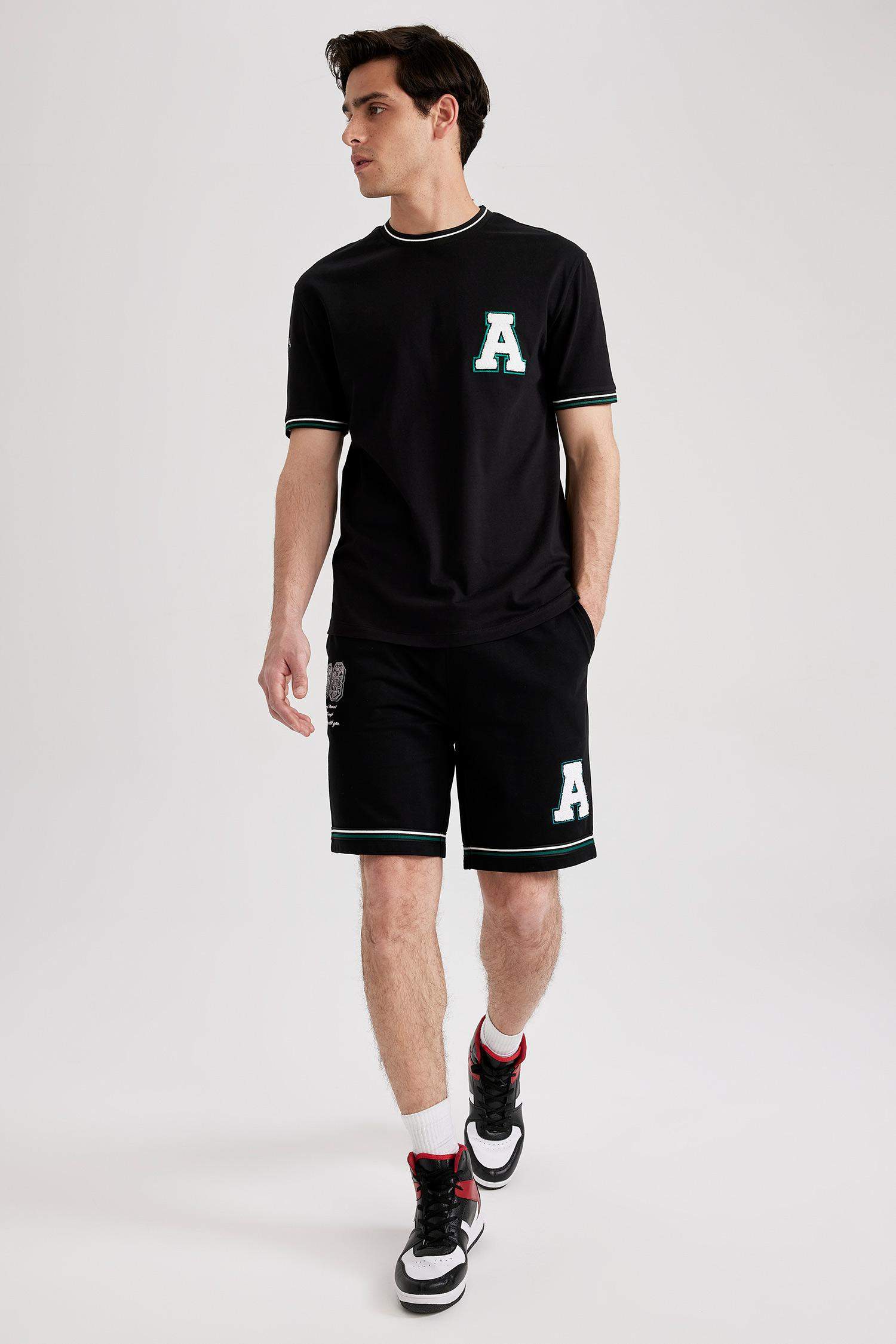 Regular Fit Sweatshirt Fabric Shorts