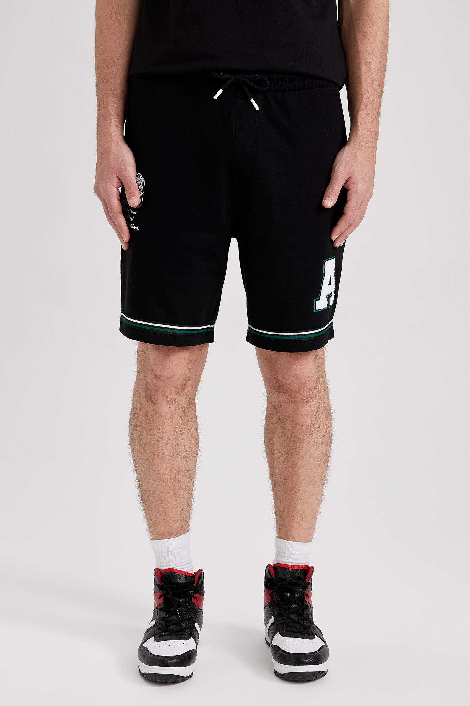 Regular Fit Sweatshirt Fabric Shorts