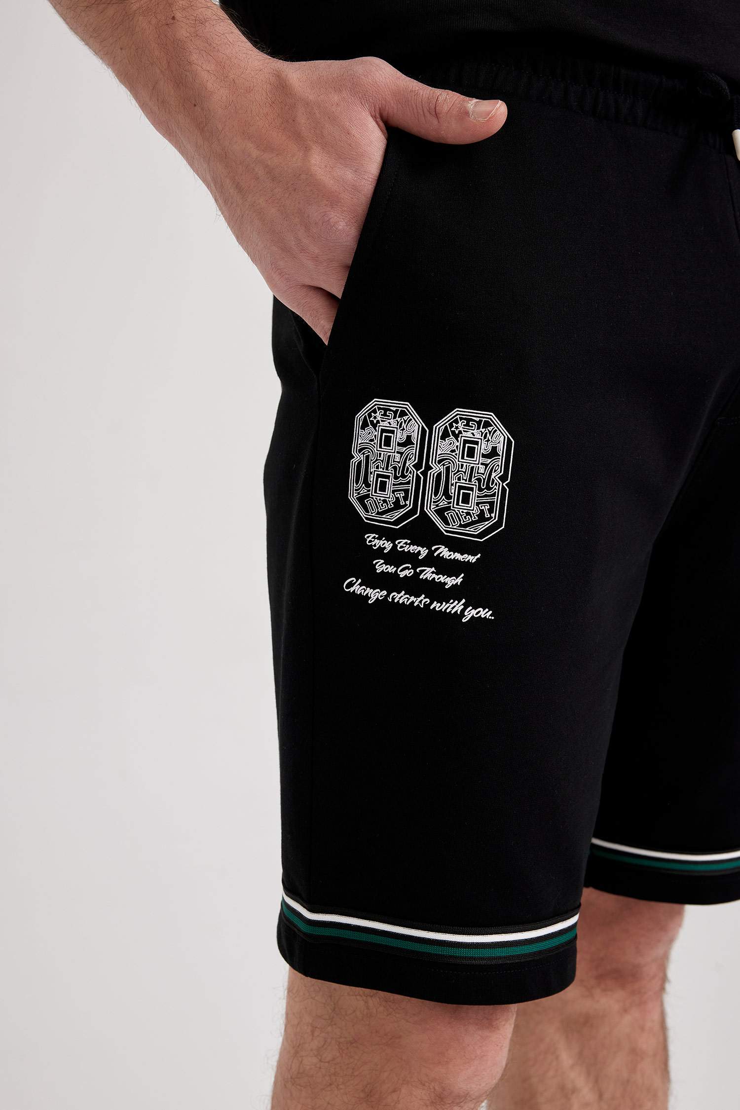 Regular Fit Sweatshirt Fabric Shorts