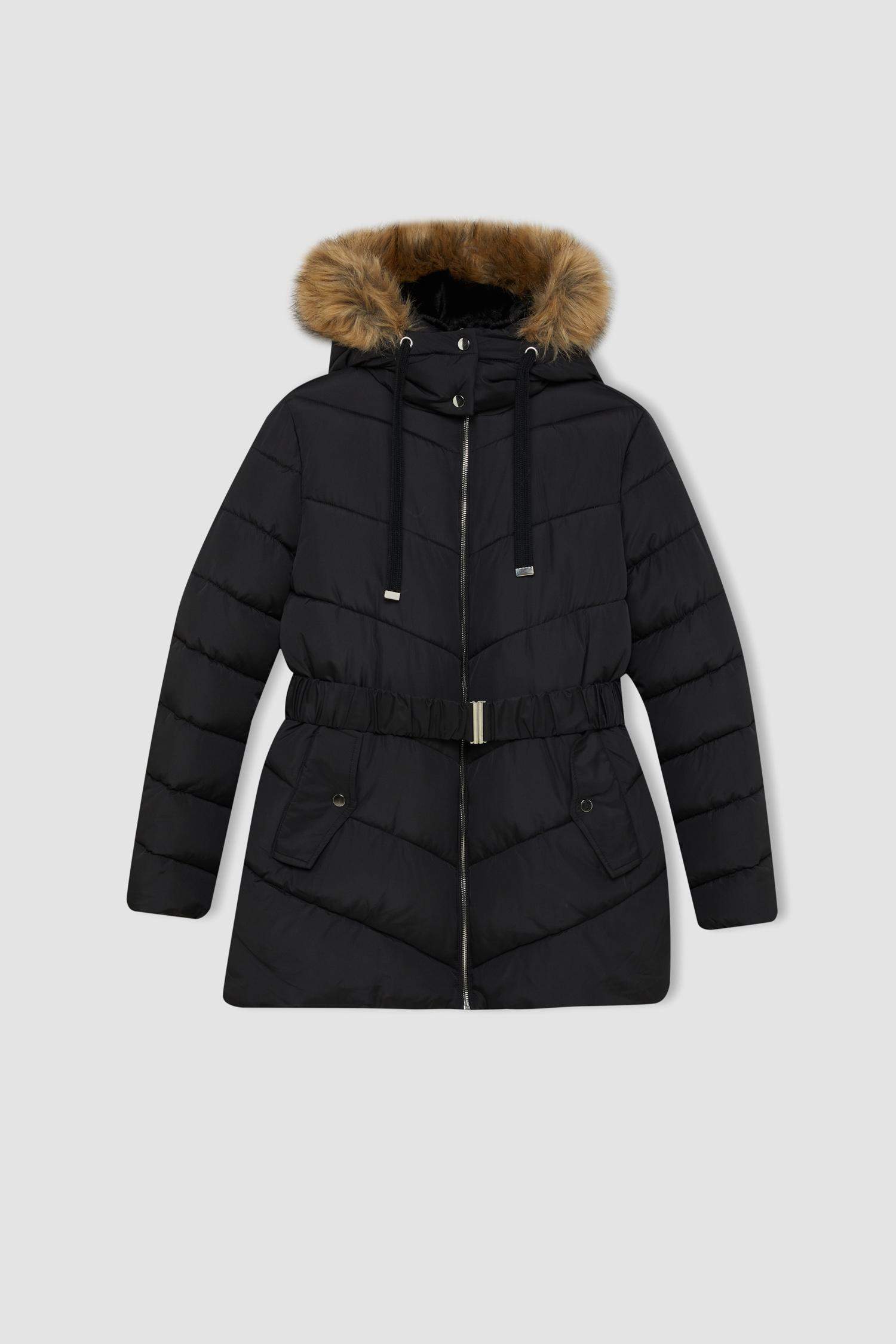 Manteau Coupe Régulière Encapuchonné