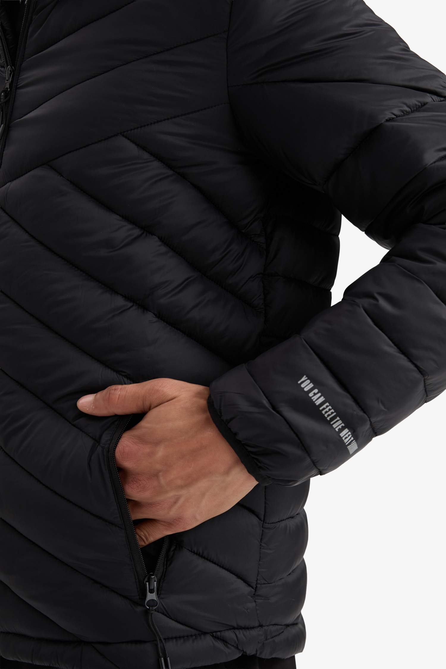 Su İtici Slim Fit Dar Kesim Kapüşonlu Fermuarlı Mevsimlik Baharlık Şişme Mont