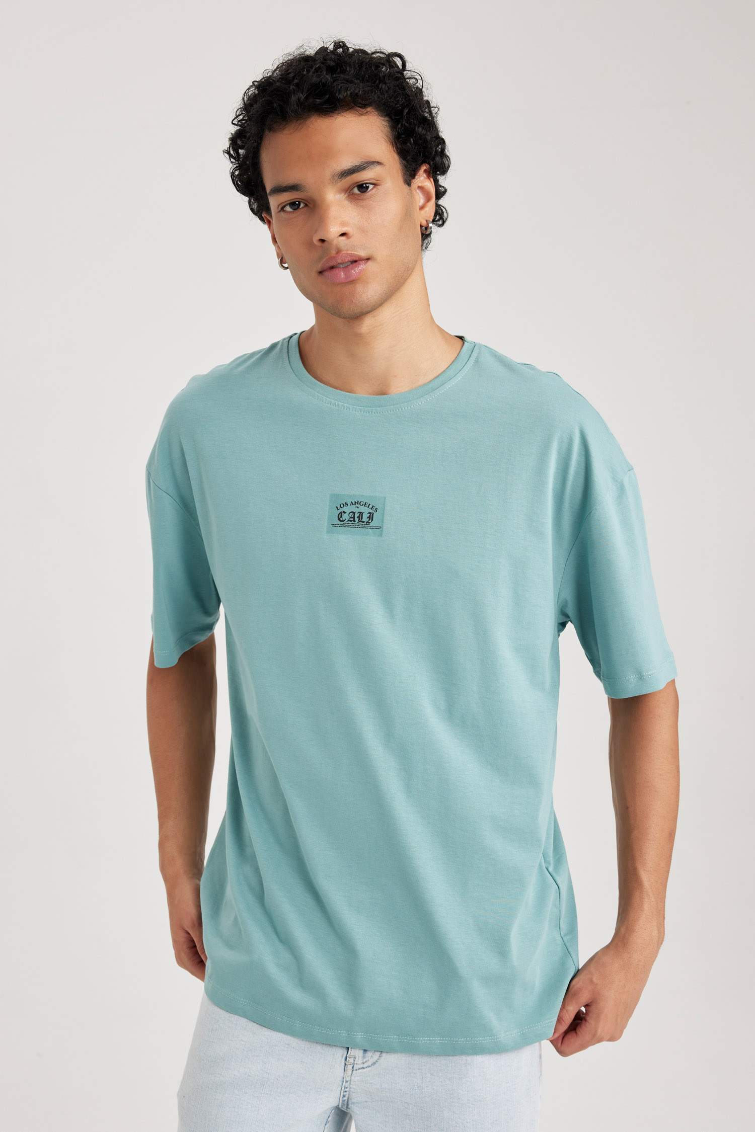 Comfort Regular Fit Rahat Kalıp Bisiklet Yaka Baskılı Kısa Kollu Tişört