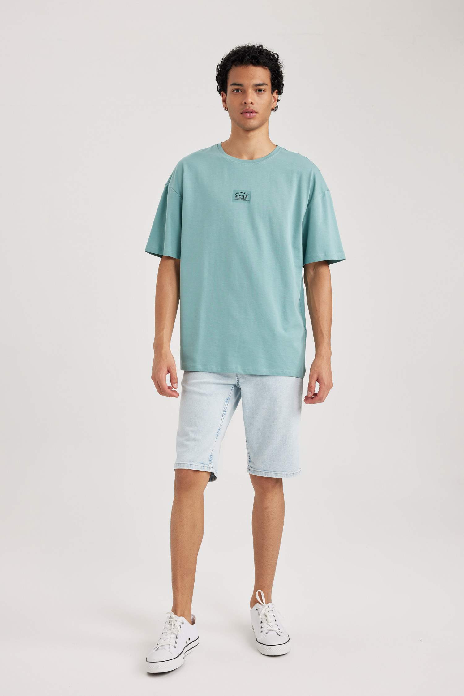 Comfort Regular Fit Rahat Kalıp Bisiklet Yaka Baskılı Kısa Kollu Tişört