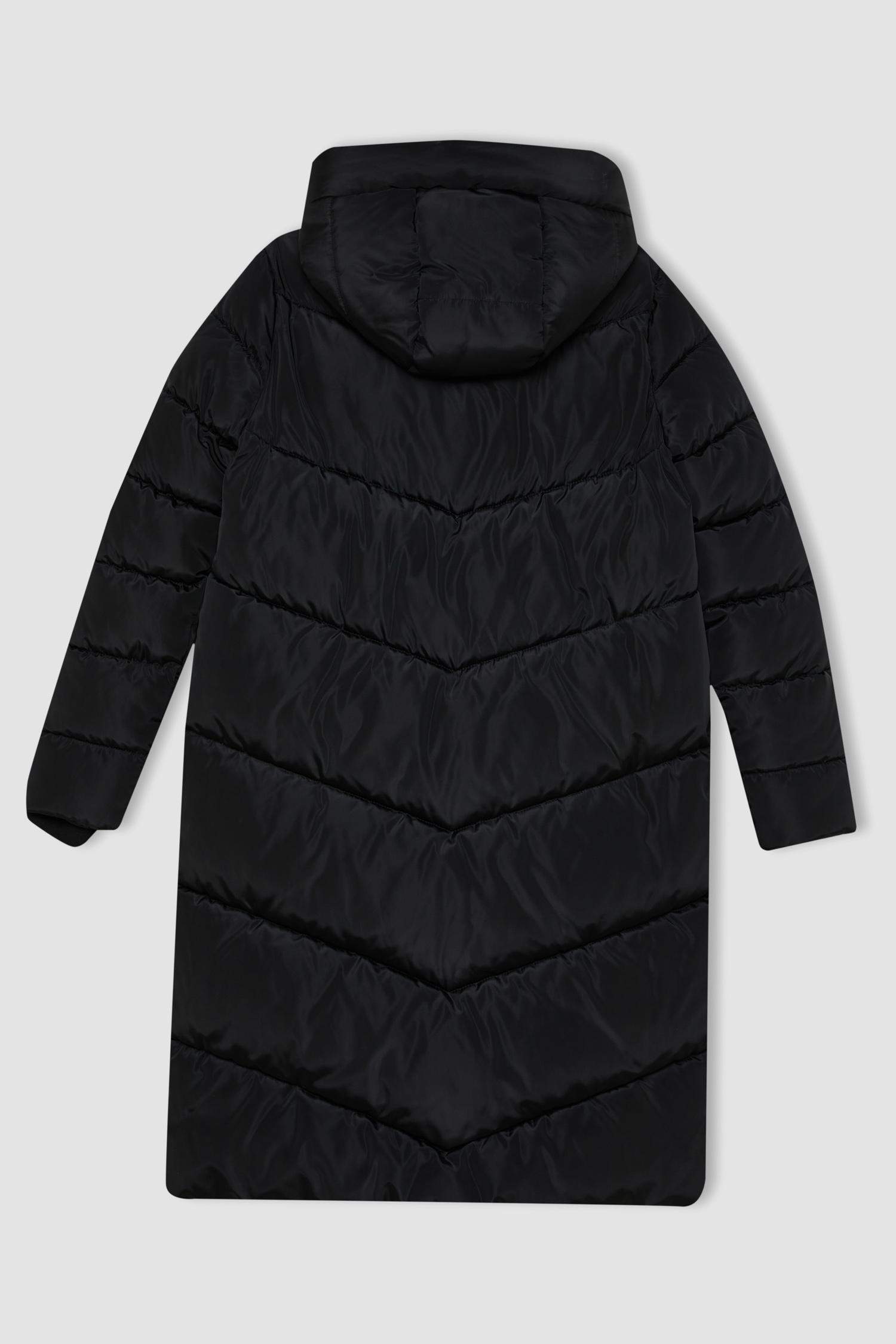 Su Geçirmez Uzun Şişme Mont Parka Isı Yalıtımlı Kapüşonlu Kapitoneli fermuarlı Cepli