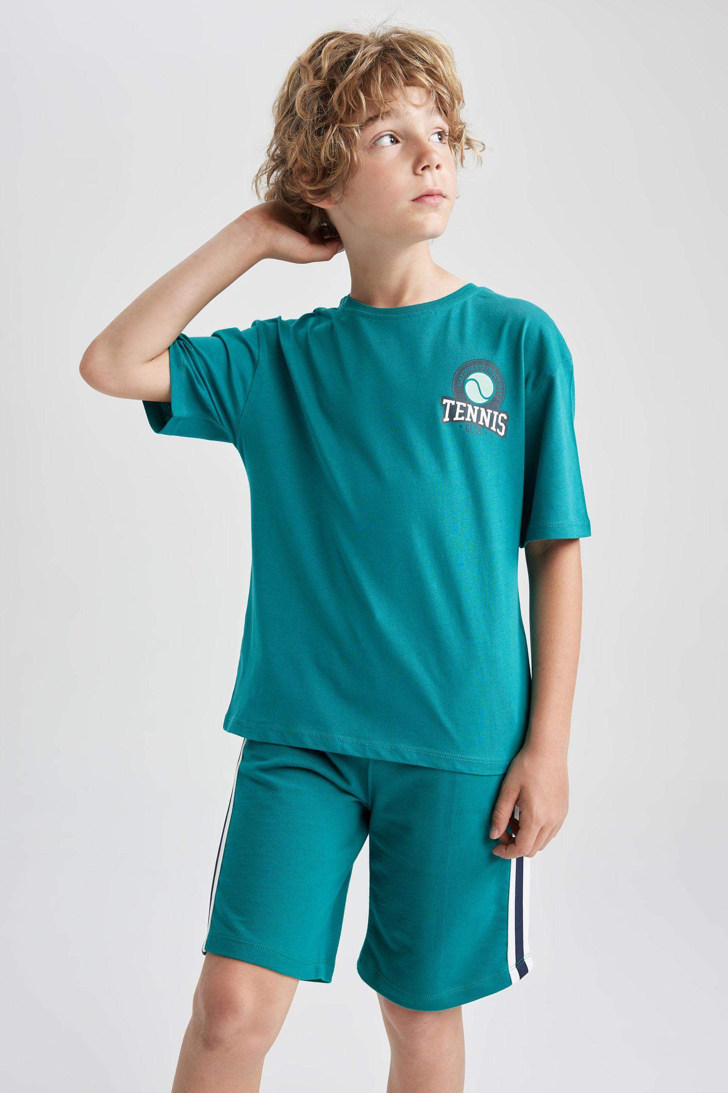 Футболка оверсайз с круглым вырезом с принтом для мальчиков