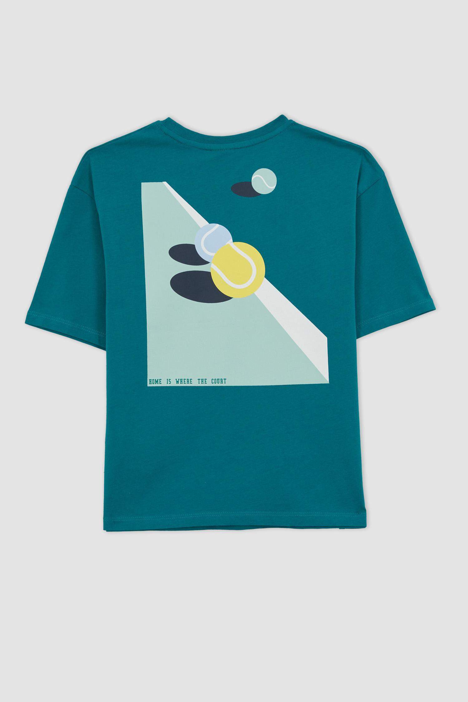 Футболка оверсайз с круглым вырезом с принтом для мальчиков