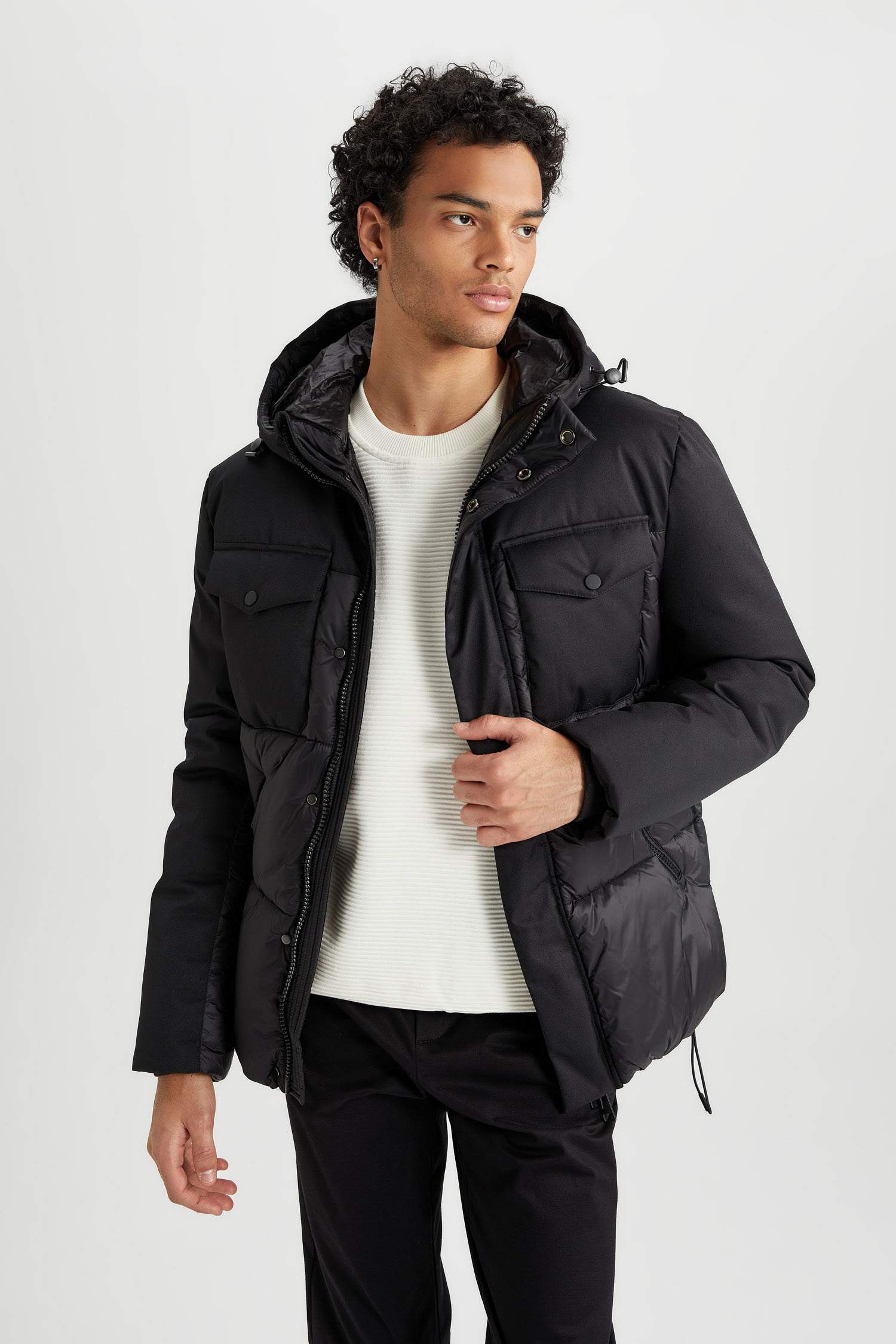 Slim Fit Hooded Puffer Jacket
