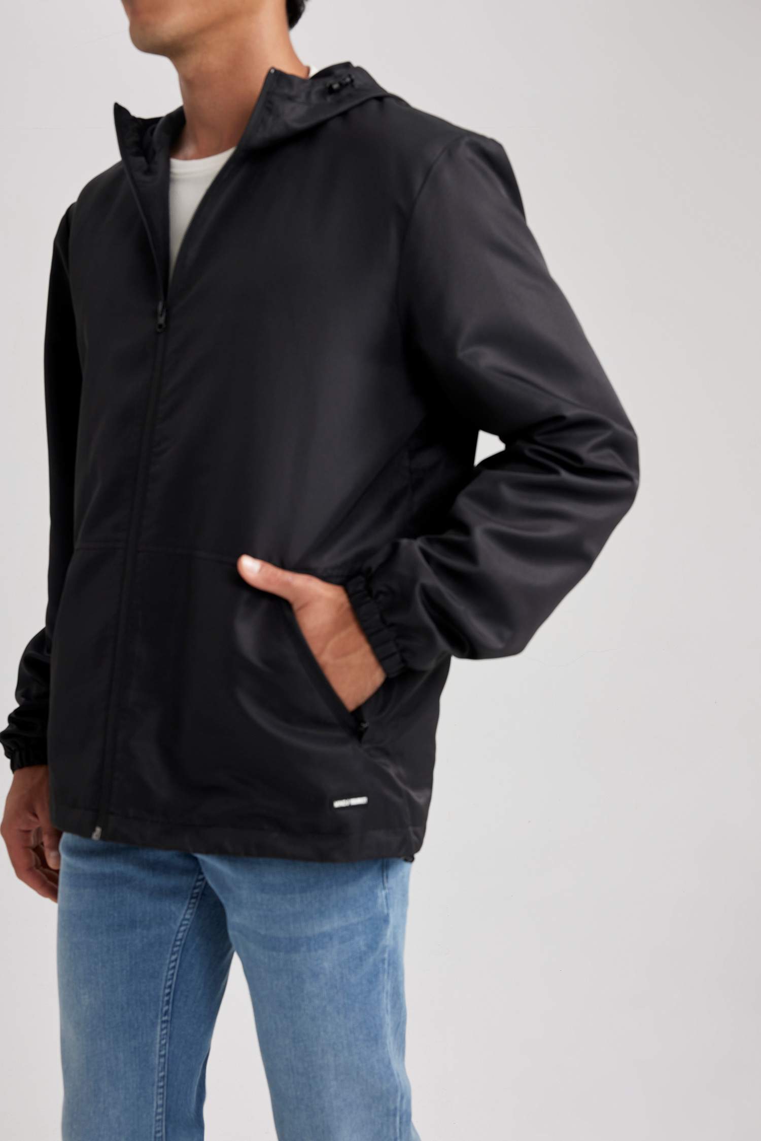 Slim Fit Hooded Zippered Light Waterproof Jacket