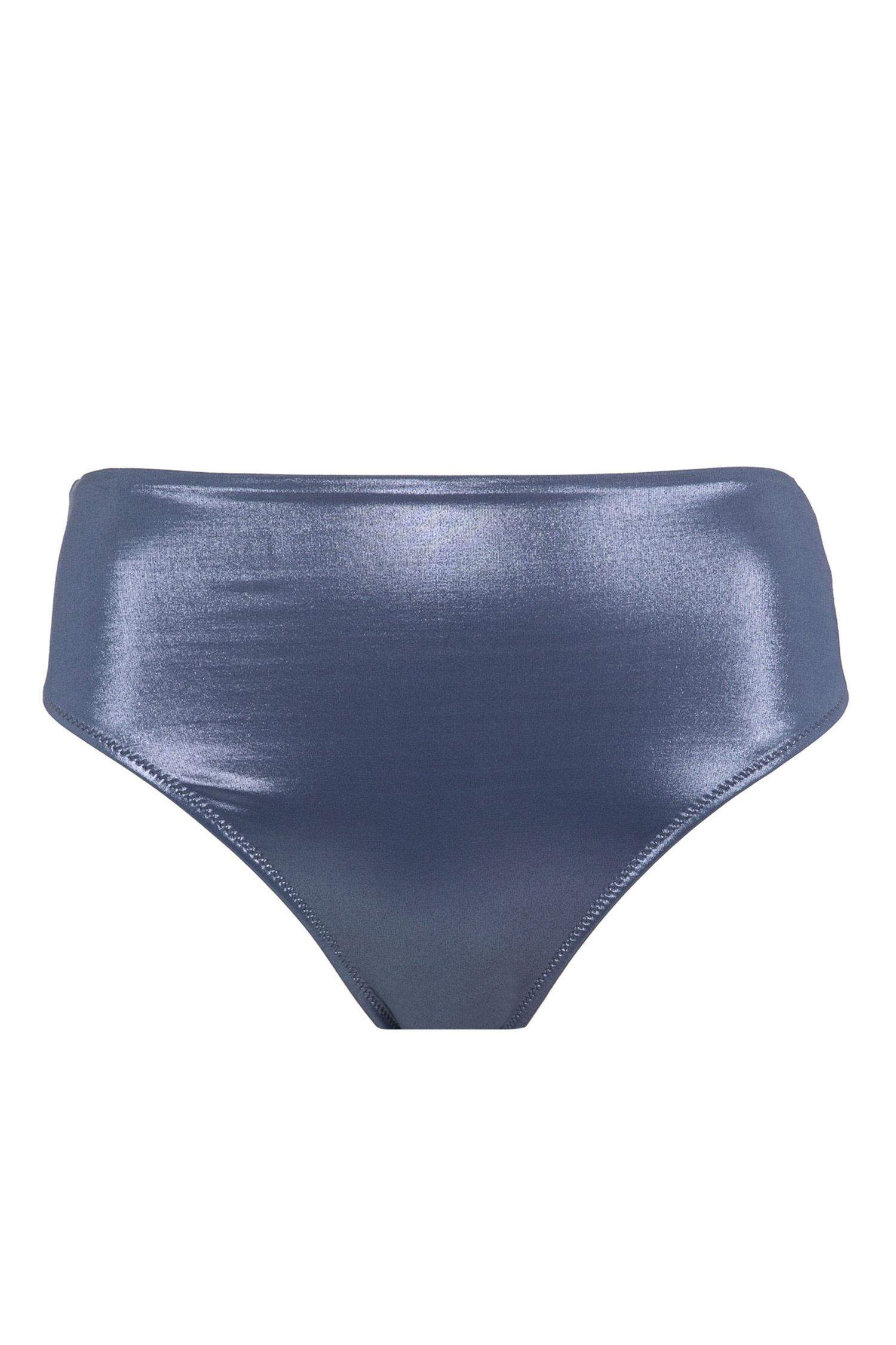 Gunmetal Metallic Thong Bikini Bottom