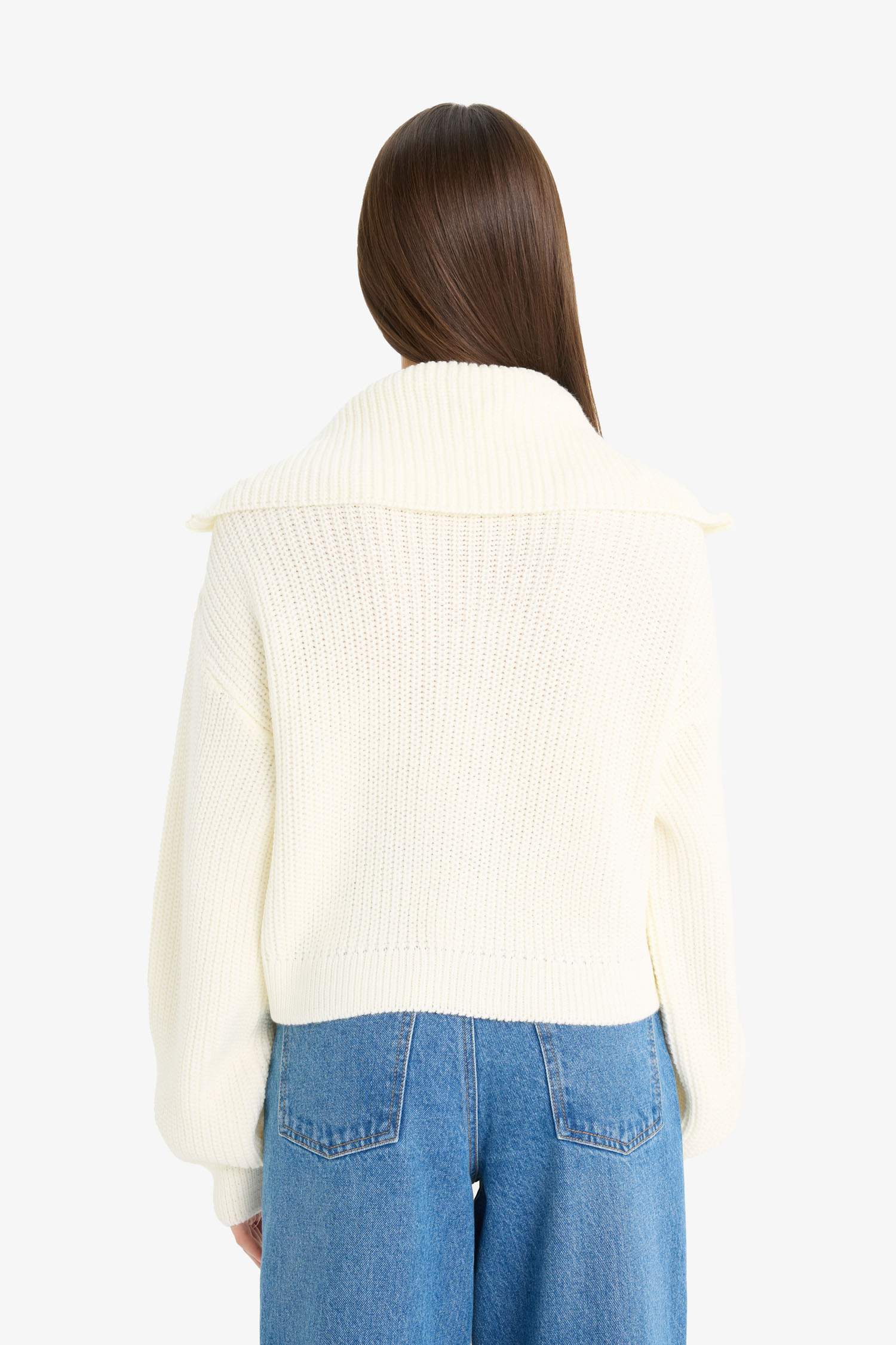 Slim Fit Dar Kesim Polo Yaka Fermuarlı Triko Hırka