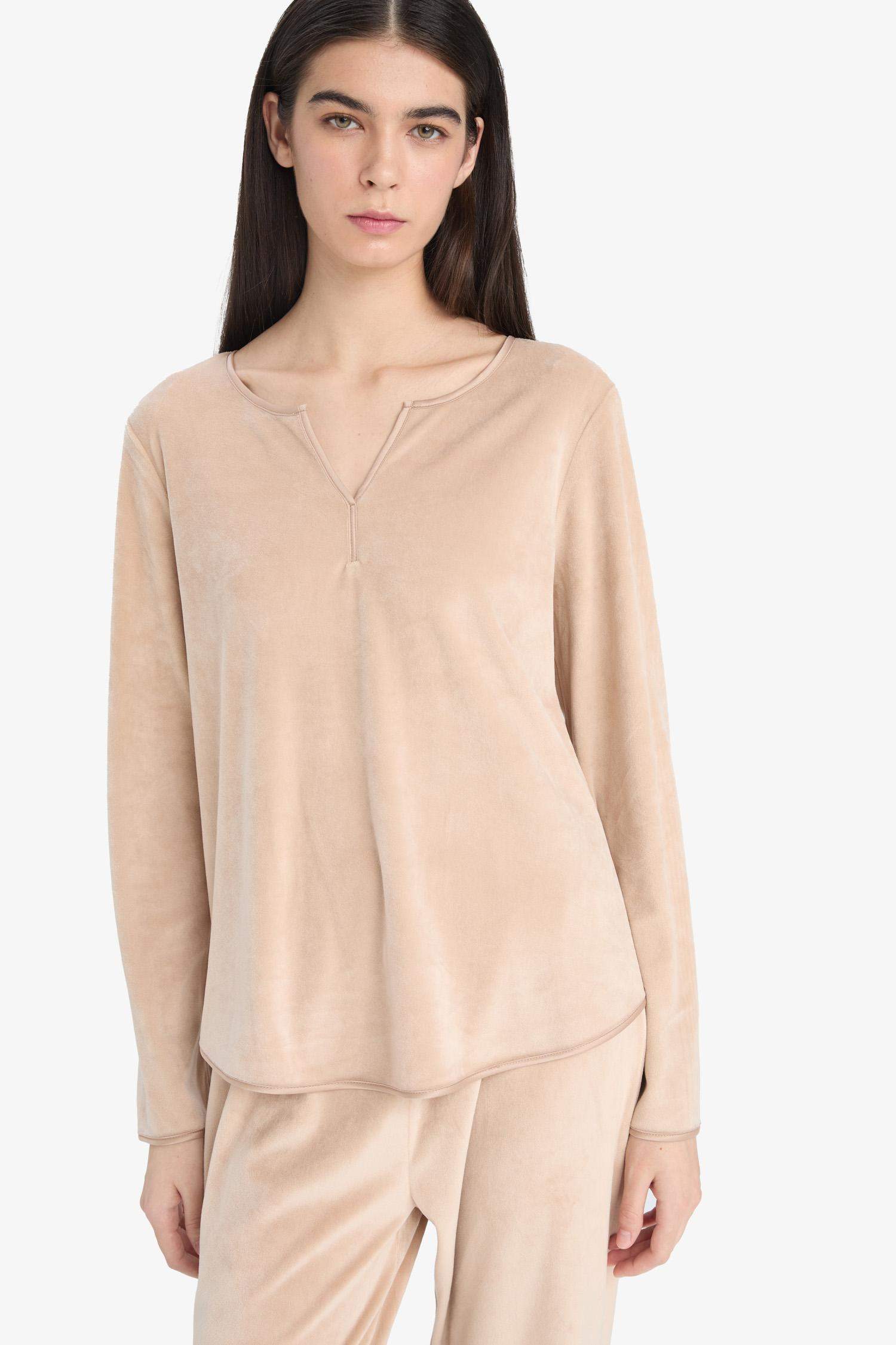 Pijama Takımı Regular Fit Uzun Kollu Velur Üst Uzun Alt-Fall in Love