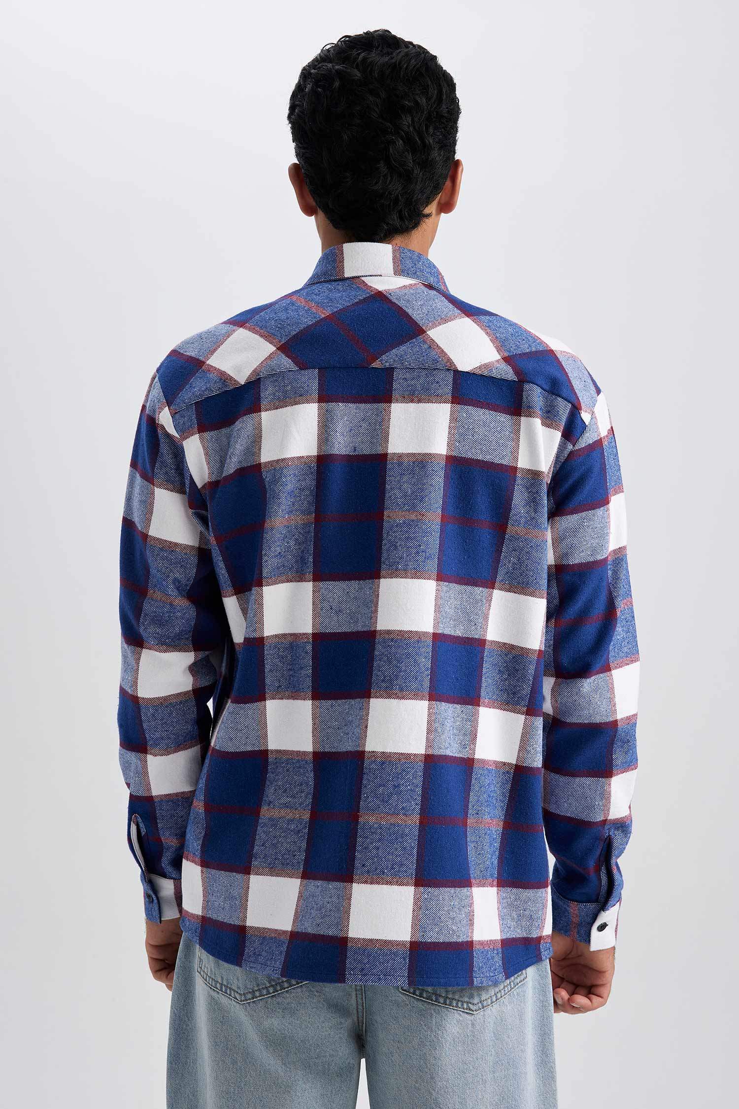 релакс пішімі чек Ұзын жеңді көйлек