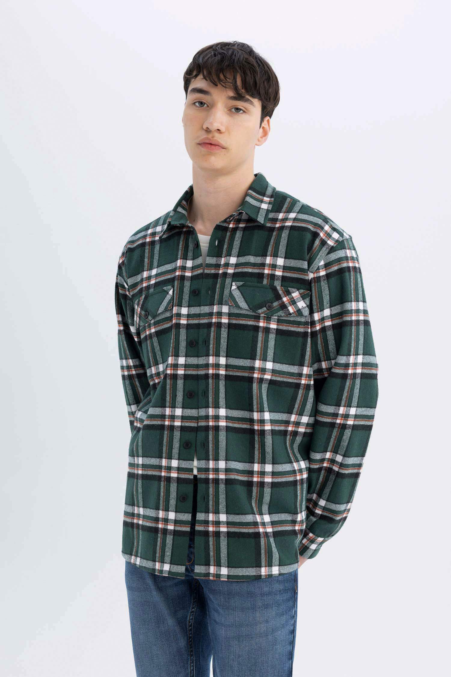 Relax Fit Woodcutter Plaid Long Sleeve Shirt
