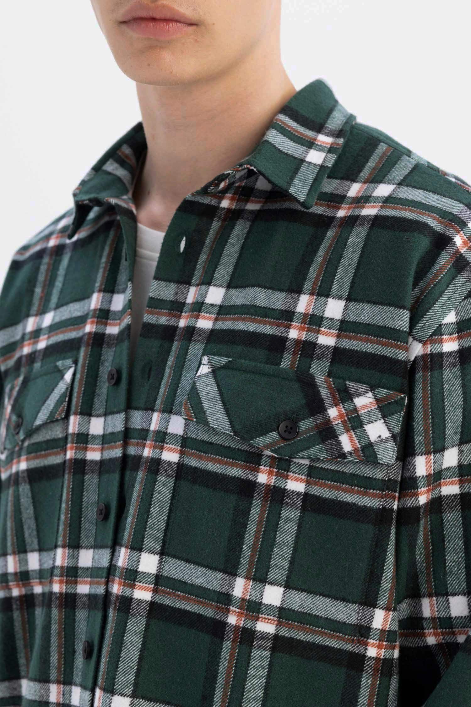 Relax Fit Woodcutter Plaid Long Sleeve Shirt