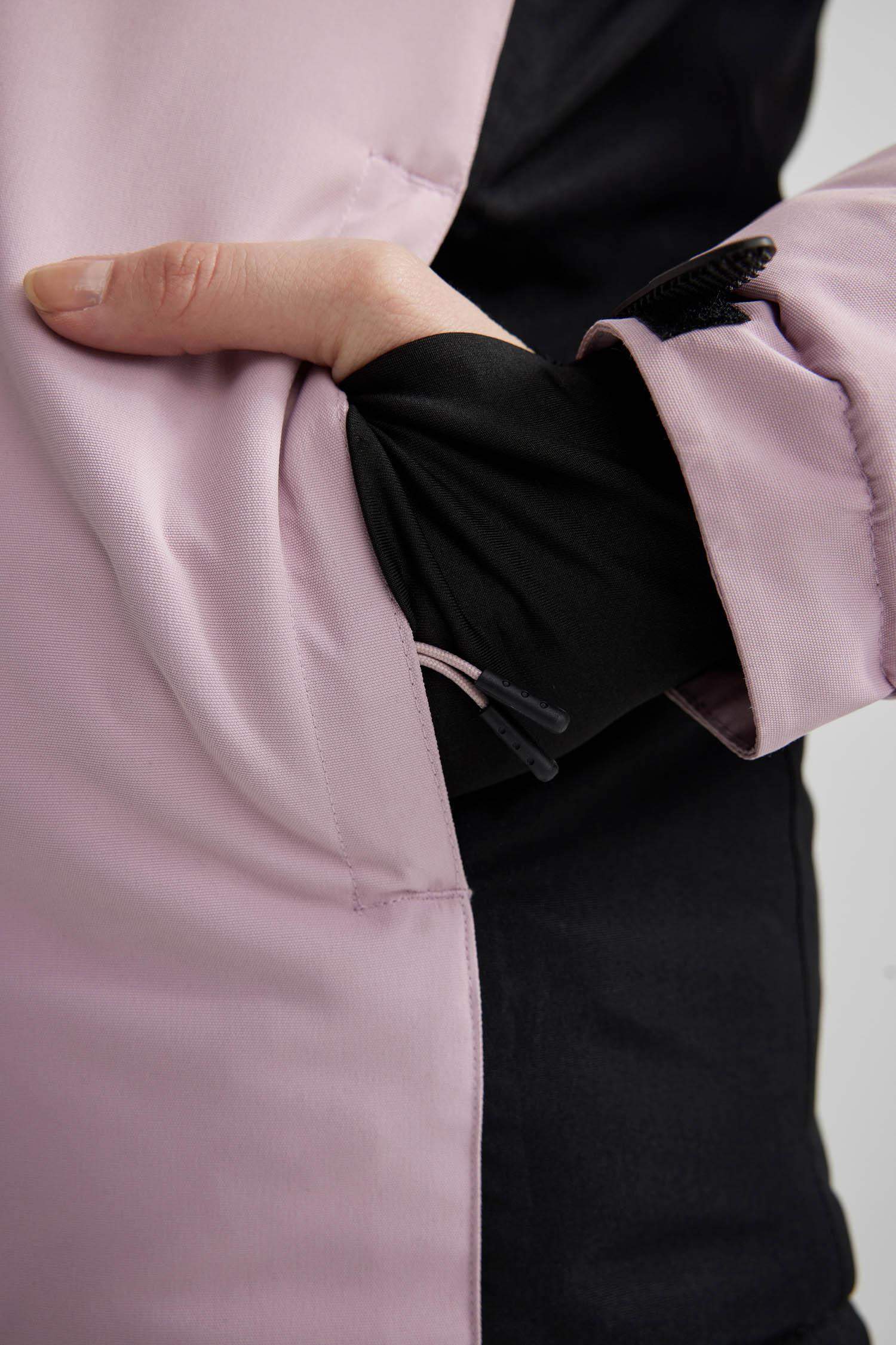 Kayak Montu Su İtici Renk Bloklu Çıkarılabilir Kapüşonlu Reflektörlü Polar Astarlı