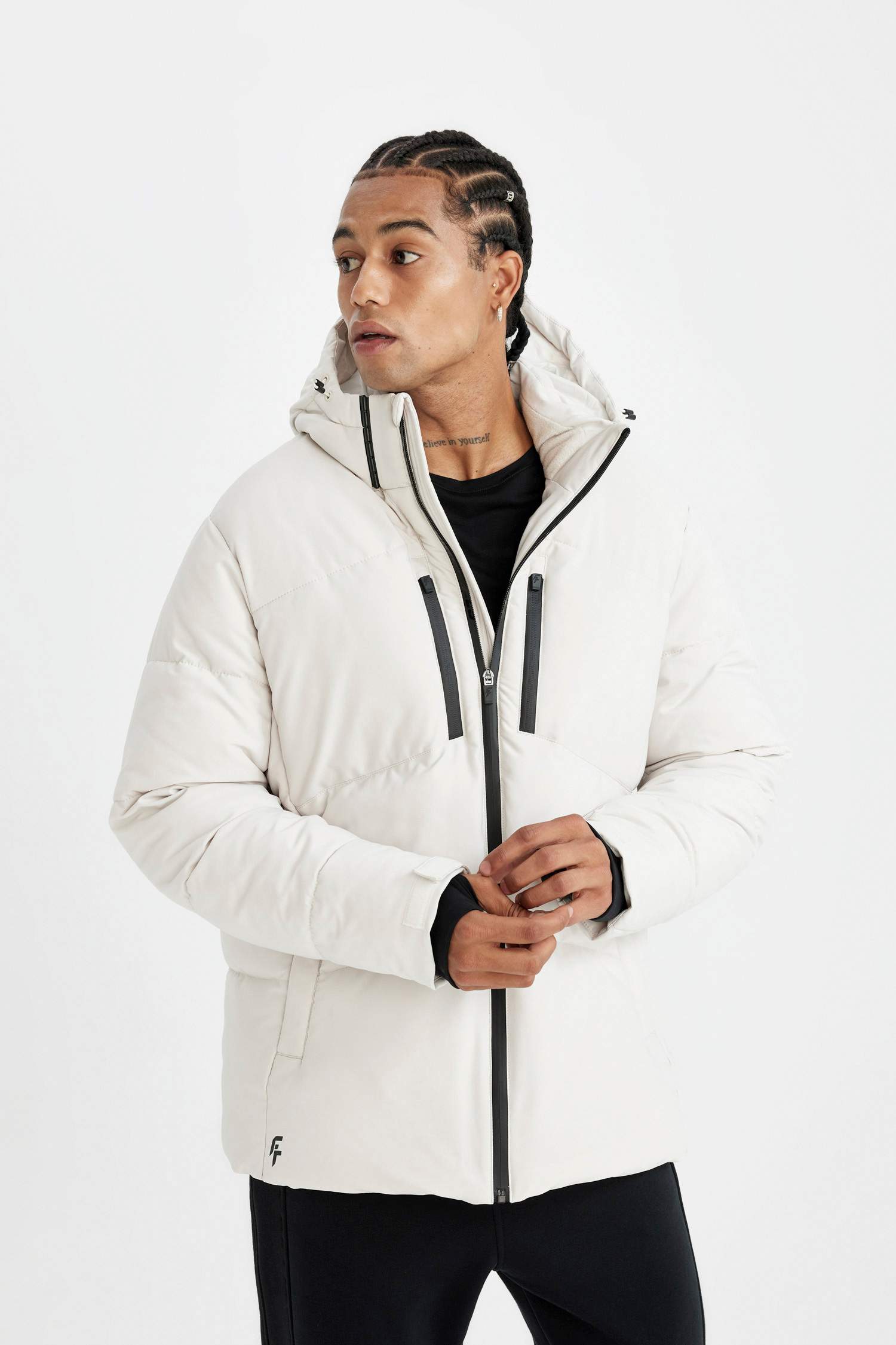 DefactoFit Waterproof Slim Fit Hooded Pocket Puffer Jacket