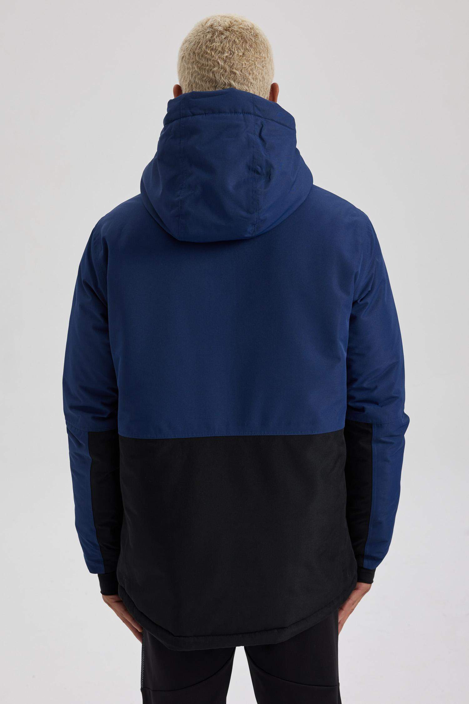 Su İtici Kapüşonlu Kayak Montu Polar Astarlı