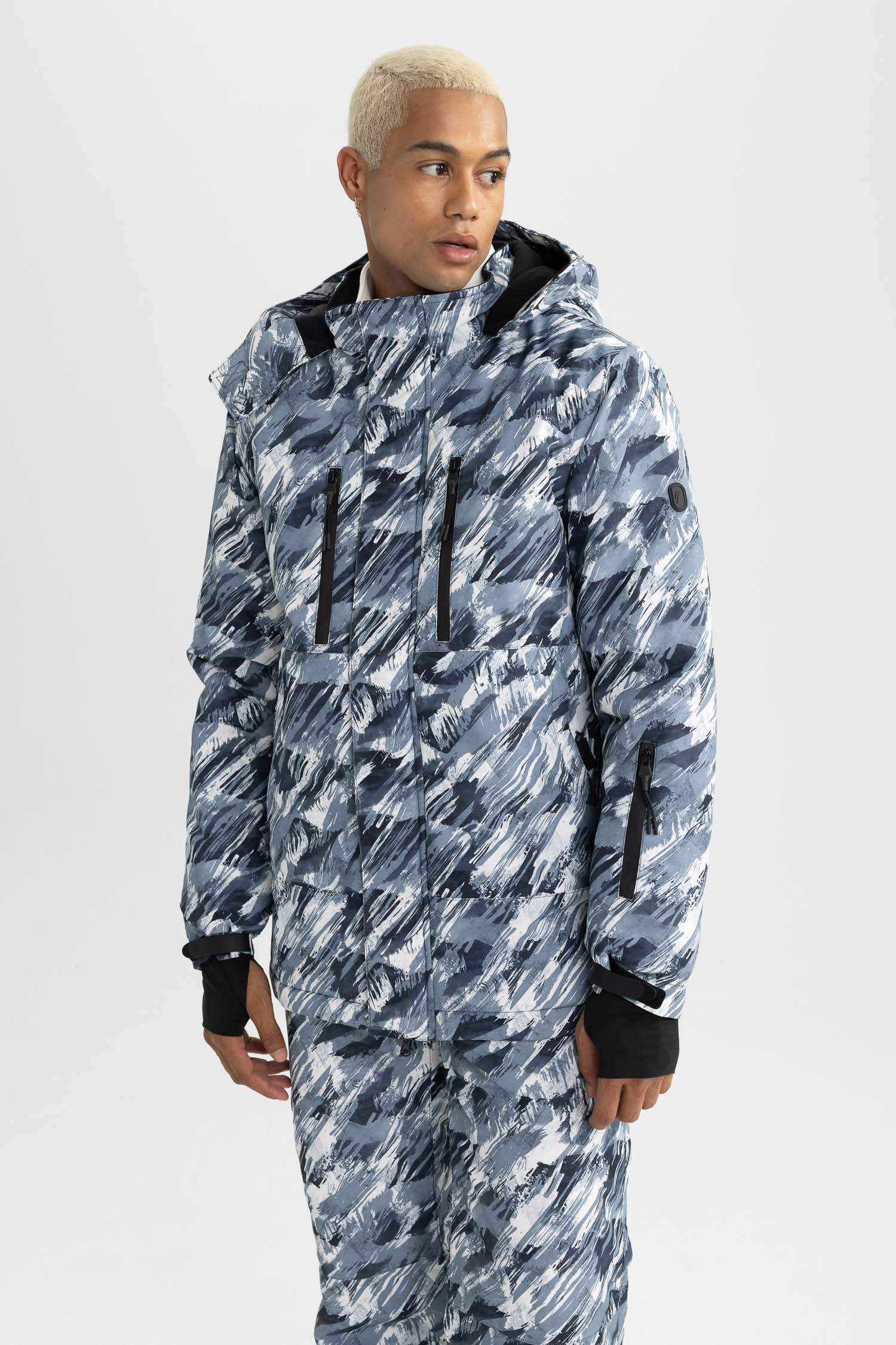 Kayak Montu Su İtici Rüzgar Geçirmez Kapüşonlu Polar Astarlı Ultra Korumalı Reflektörlü