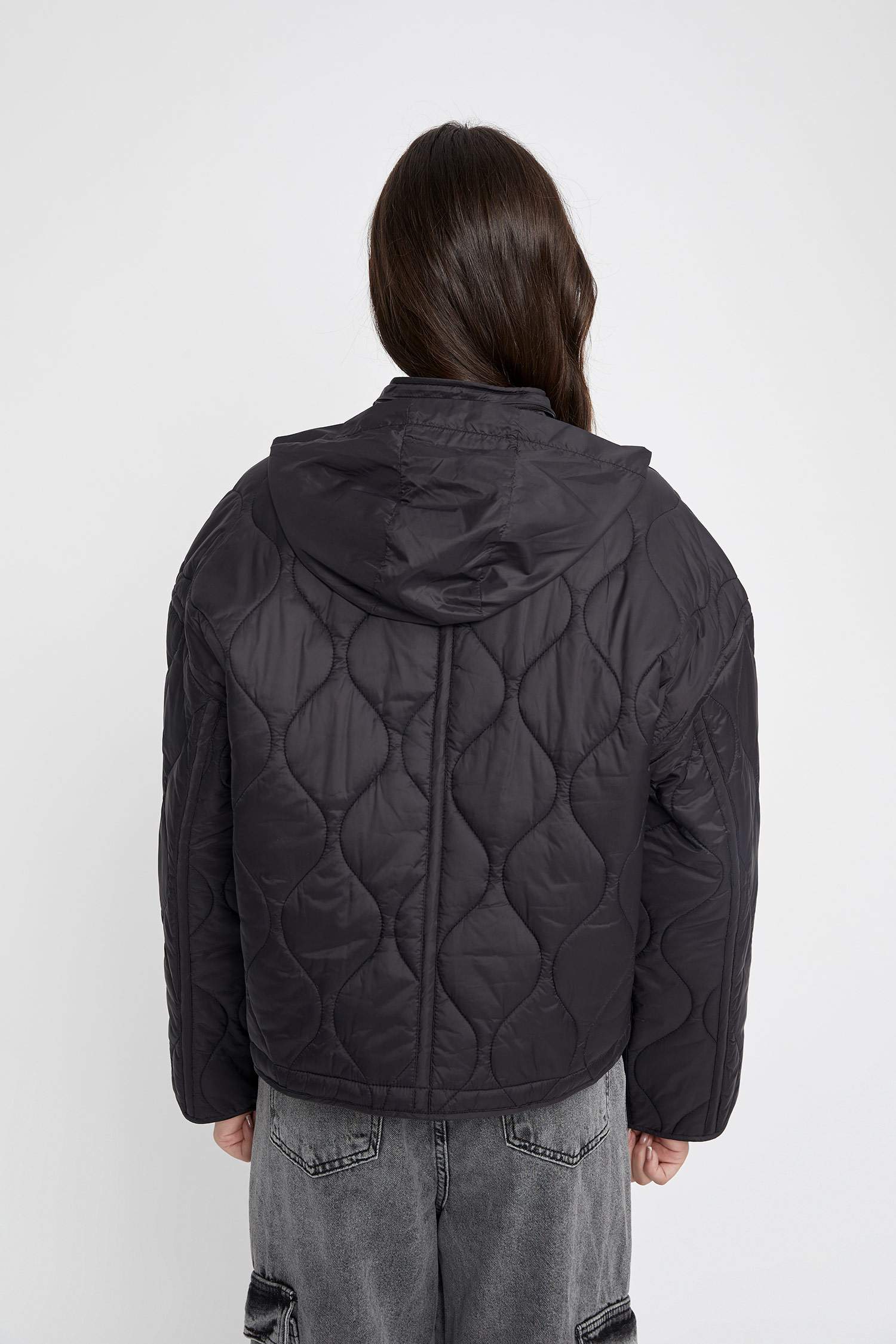 Куртка водоотталкивающая свободного кроя с капюшоном