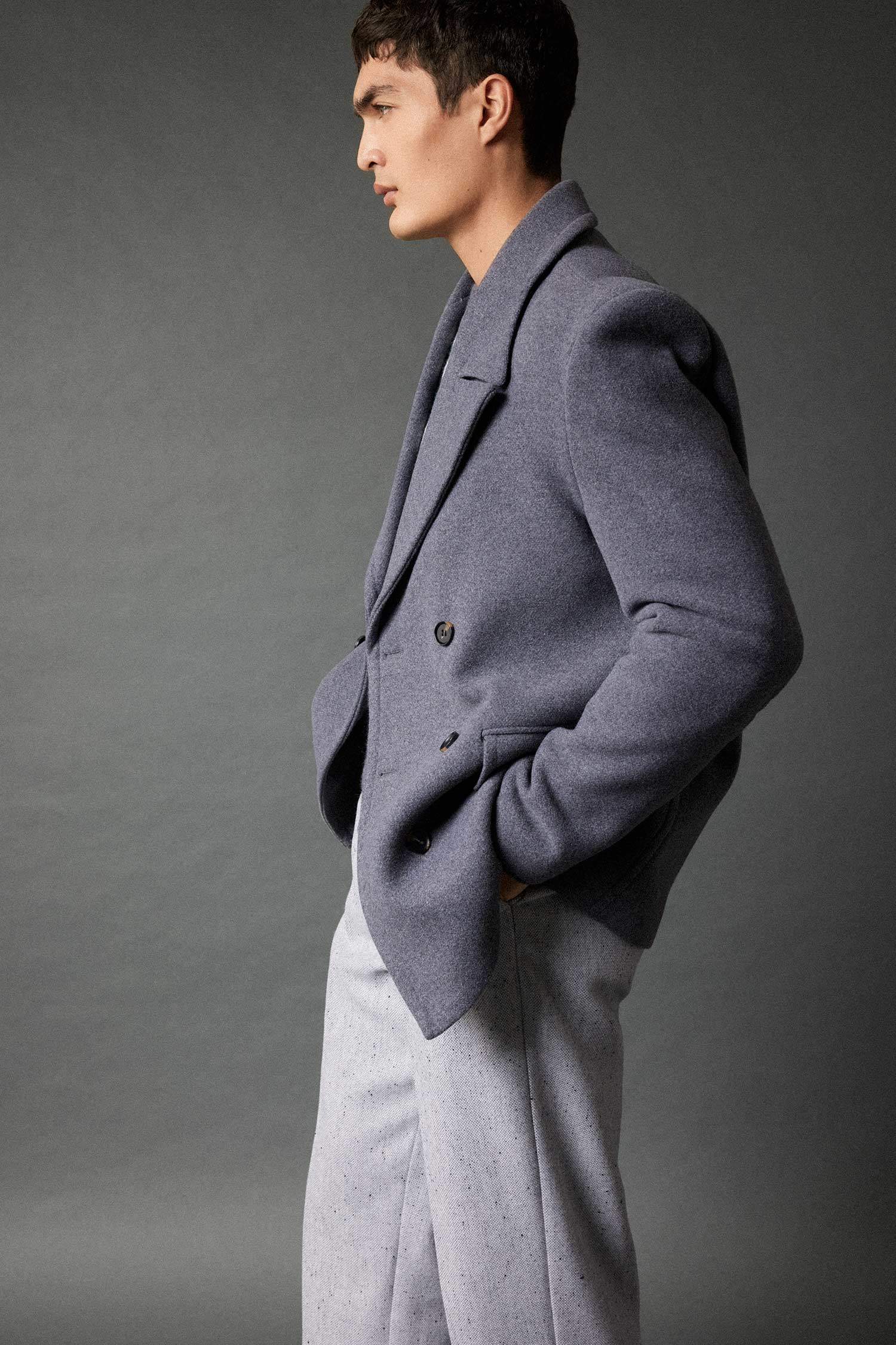 Slim Fit  Dar Kesim Smokin Yaka Düğmeli Astarlı Kaban Parka